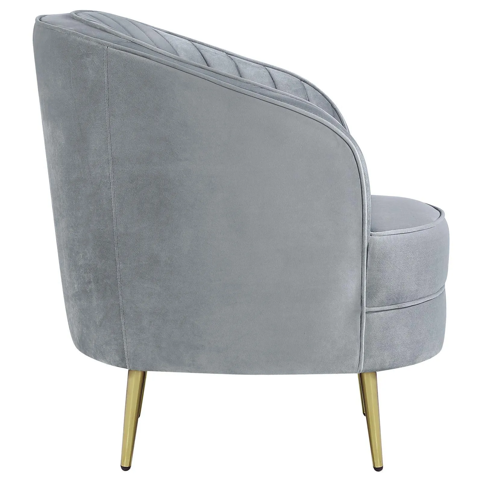 Sophia Upholstered Chair Gray/Gold - Image 7