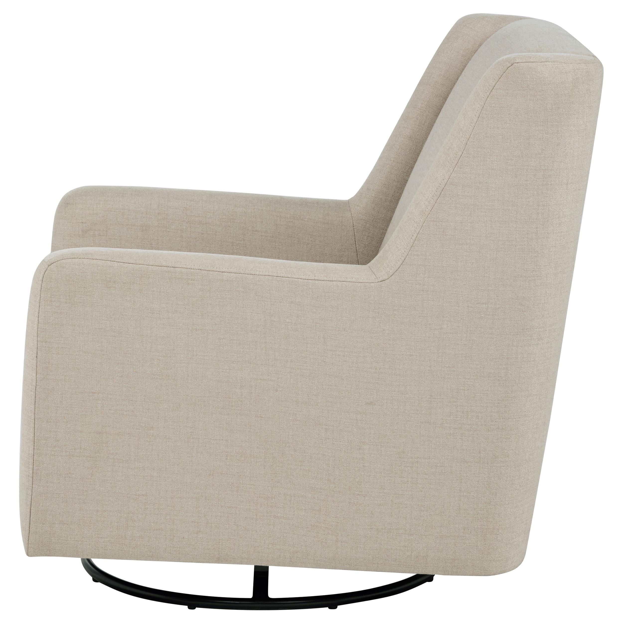 Sorrel Latte Upholstered Swivel Glider Arm Chair - Image 5