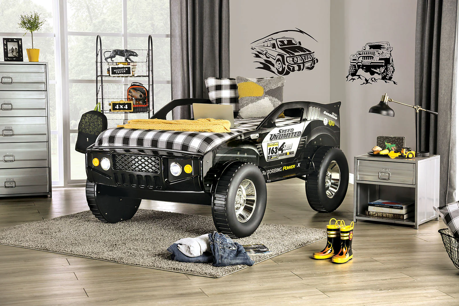 Speed Jump Black Twin Bed