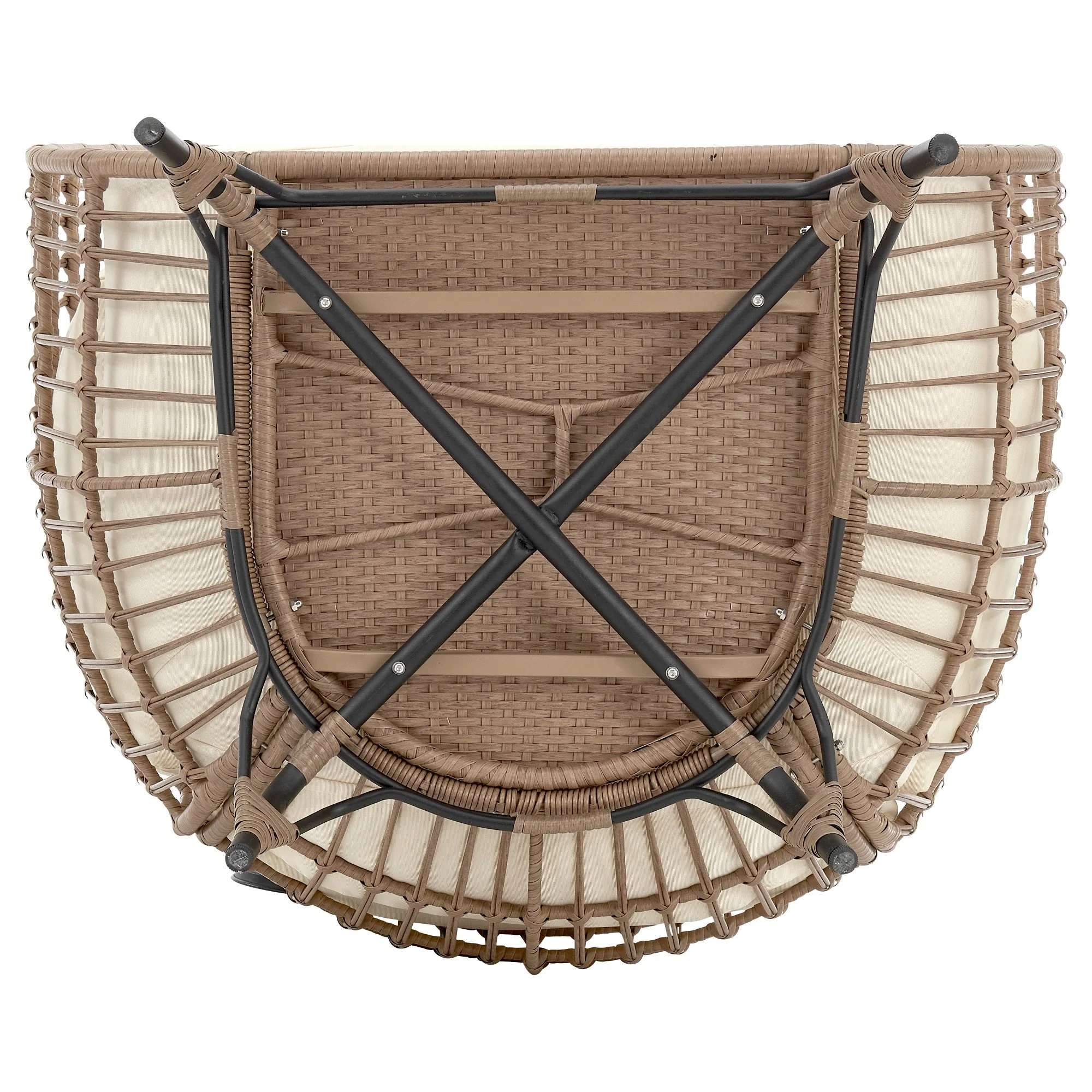 Spezia Patio Freestanding Egg Chair with Cream Cushions - Image 8