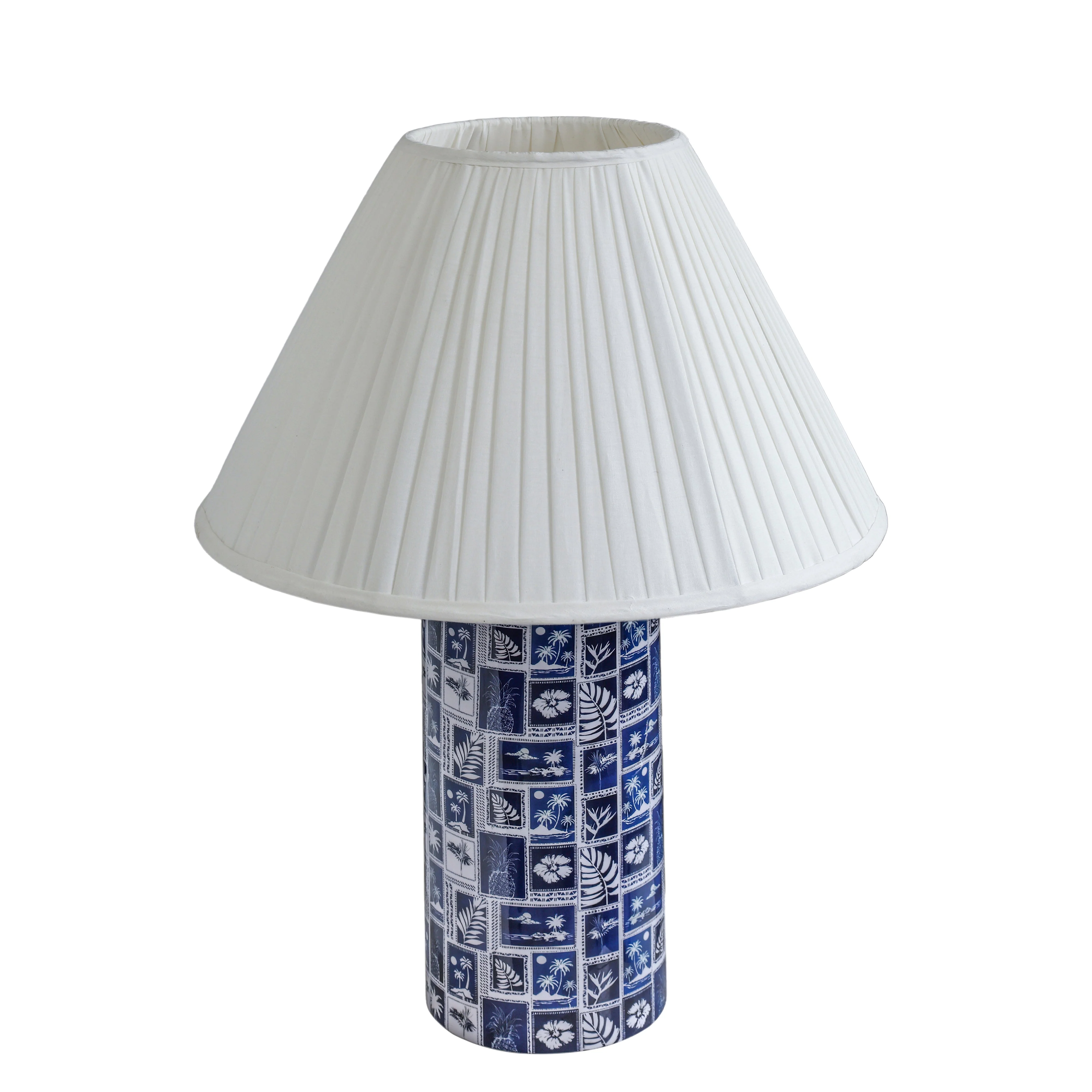 Stamp Blue Pleated Table Lamp - Image 3