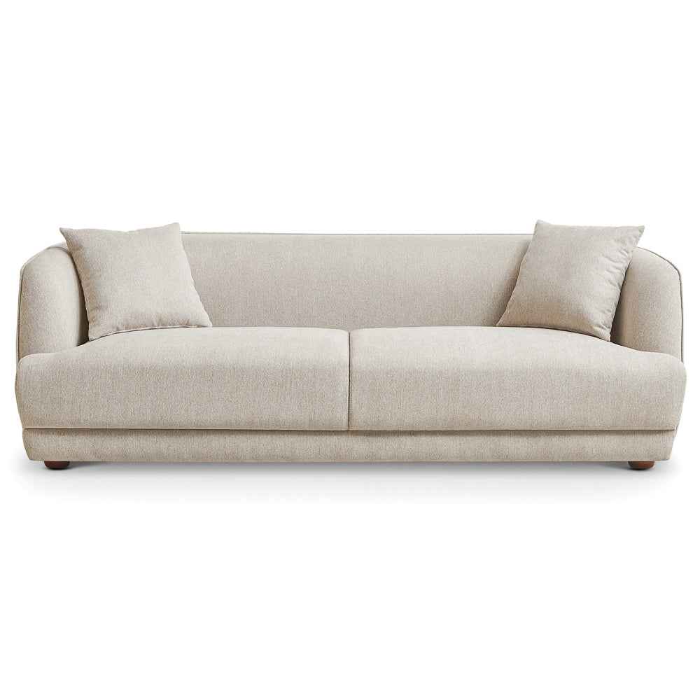 Stanmer Living Room Luxury Fabric Linen Couch in Cream