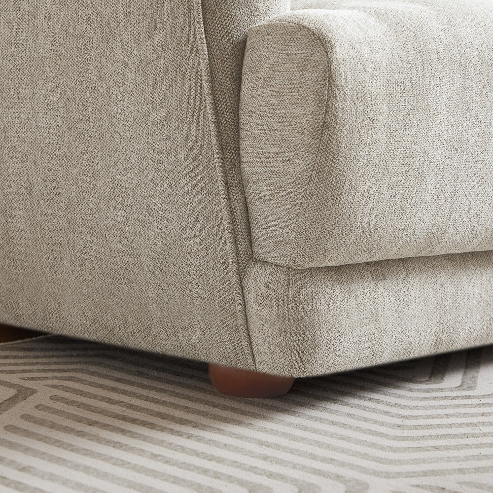 Stanmer Living Room Luxury Fabric Linen Couch in Cream - Image 6