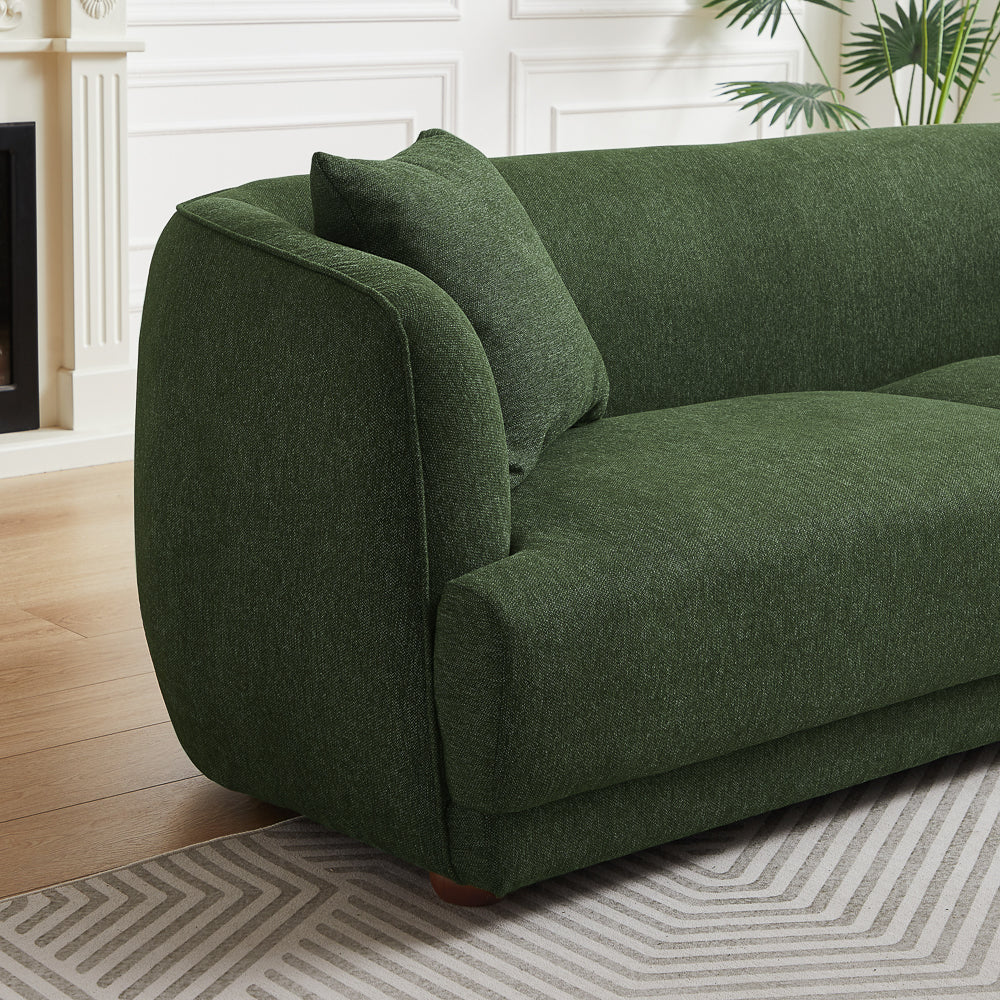 Stanmer Living Room Luxury Fabric Linen Couch in Green - Image 5