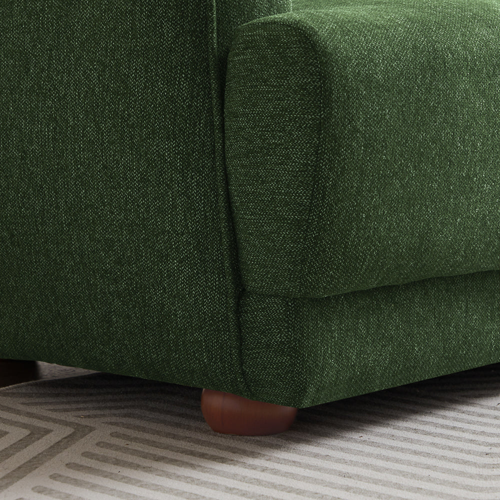 Stanmer Living Room Luxury Fabric Linen Couch in Green - Image 6