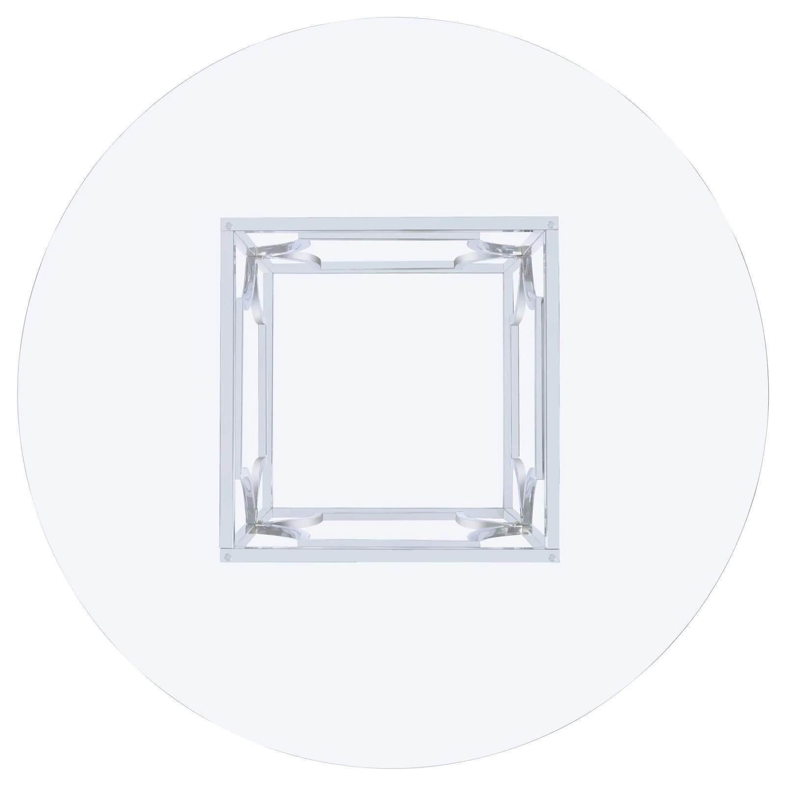 Starlight Clear and Chrome Round Glass Top Dining Table - Image 3
