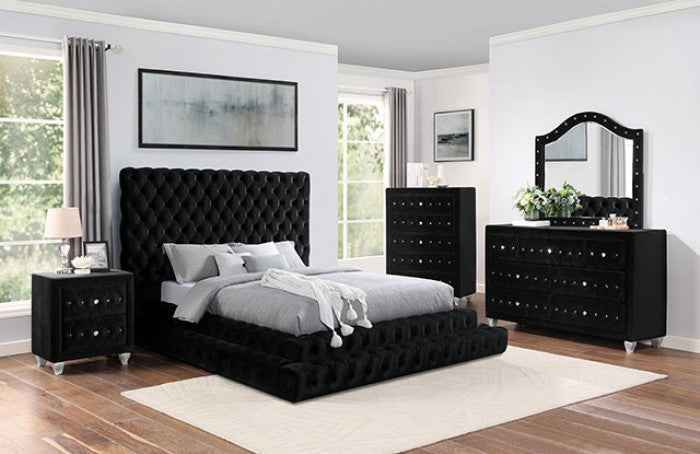 Stefania Black 4-Piece Queen Bedroom Set
