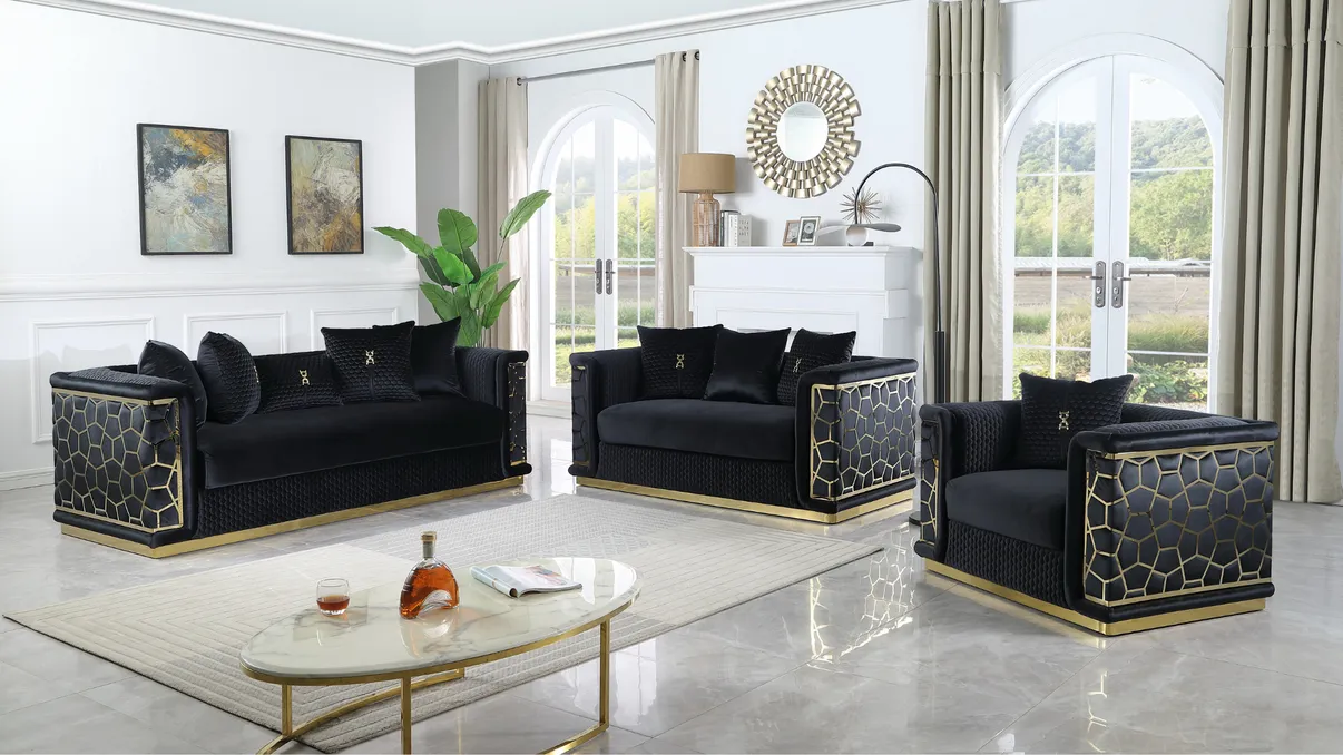 Stella Black Living Room Set