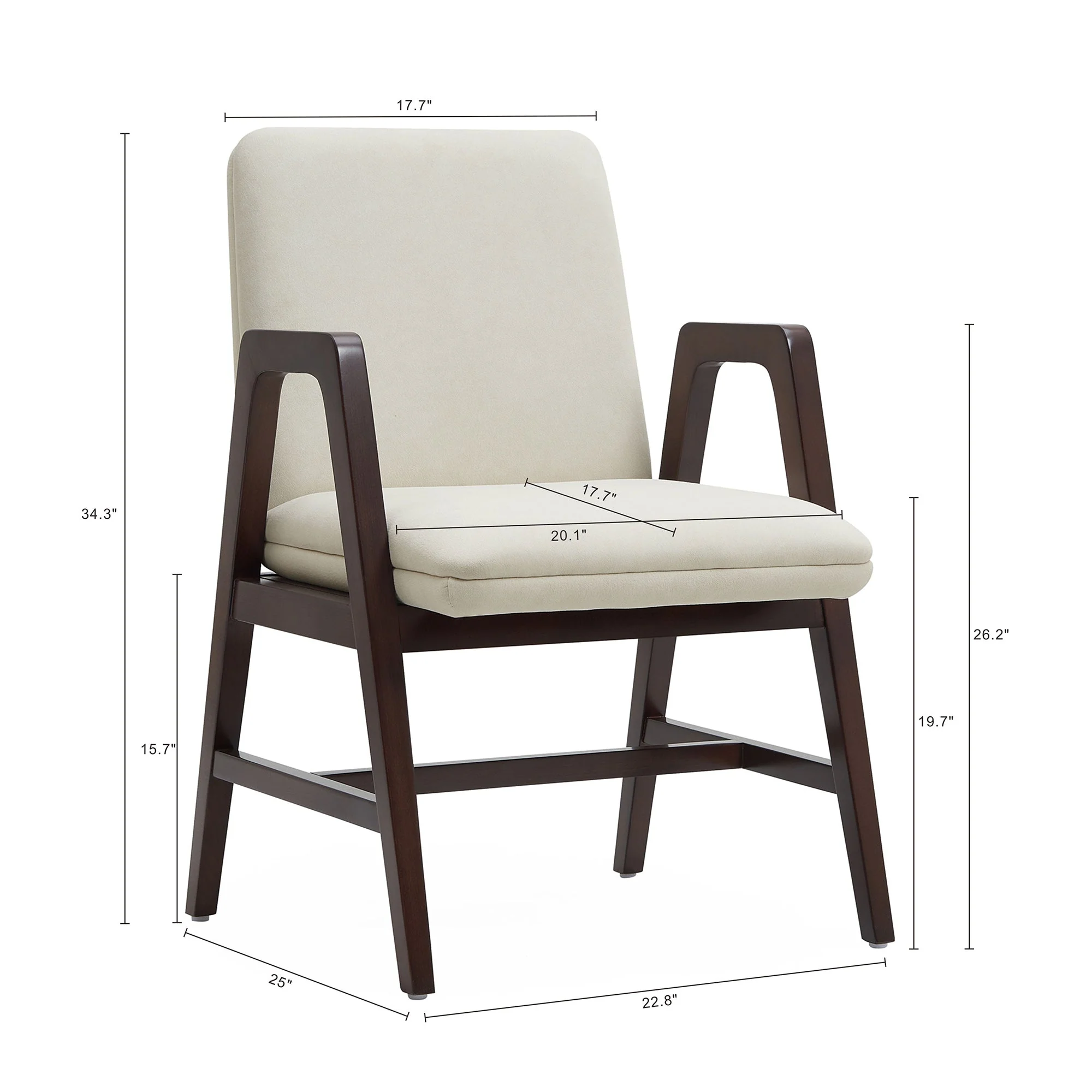 Stella Dining Armchair in Cream - Image 3