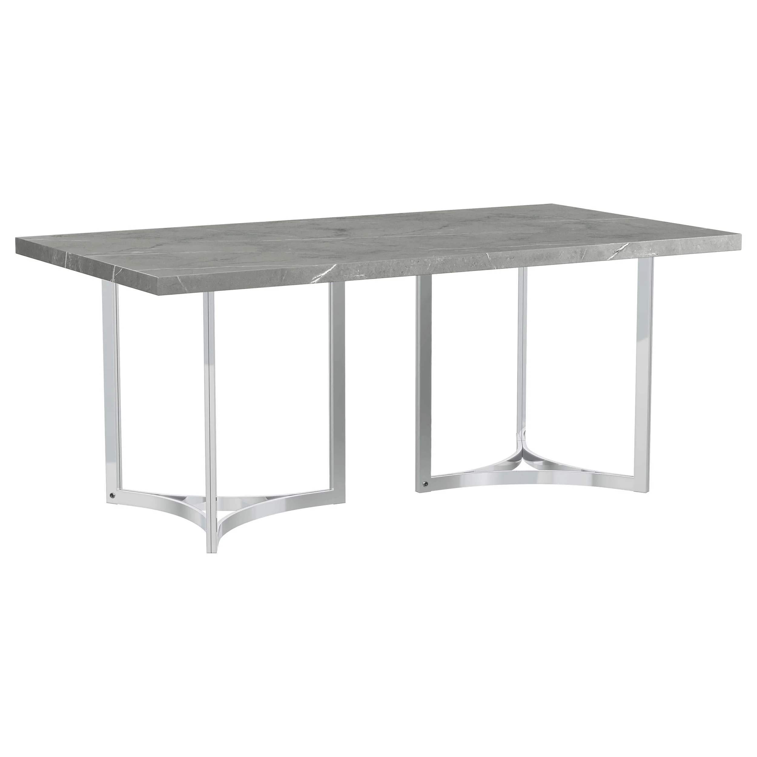 Sterling Gray Rectangular Faux Marble Dining Table - Image 5