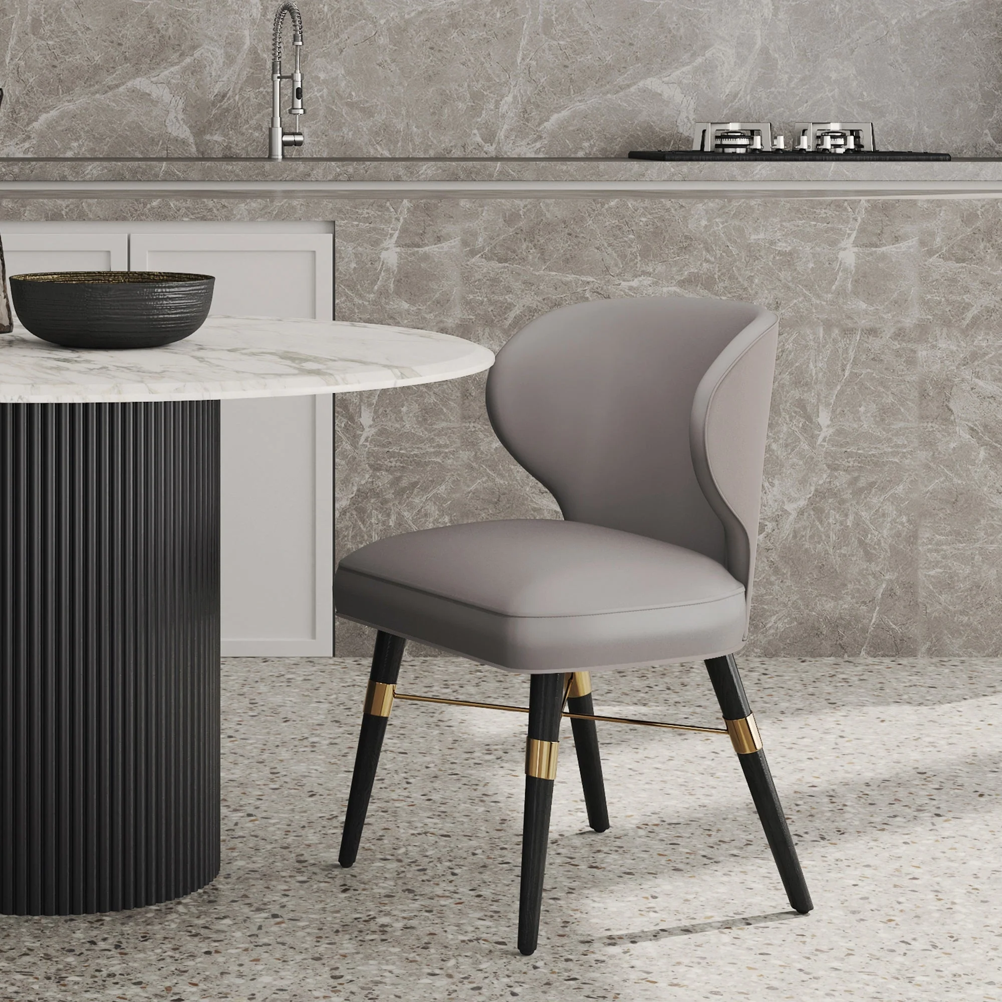 Strine Dining Chair in Dark Taupe - Image 2