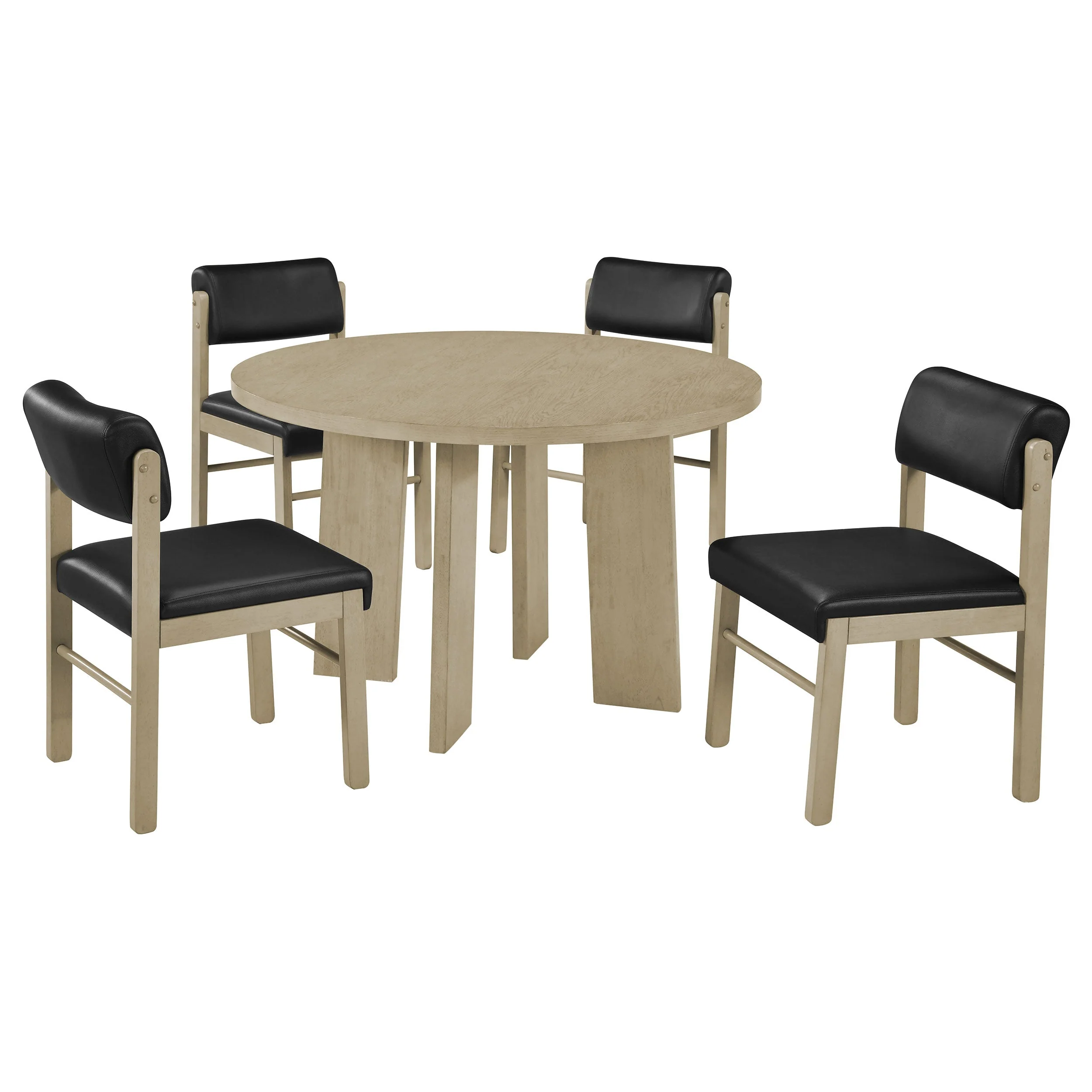 Strouse Black/Natural Oak 5-piece Dining Set