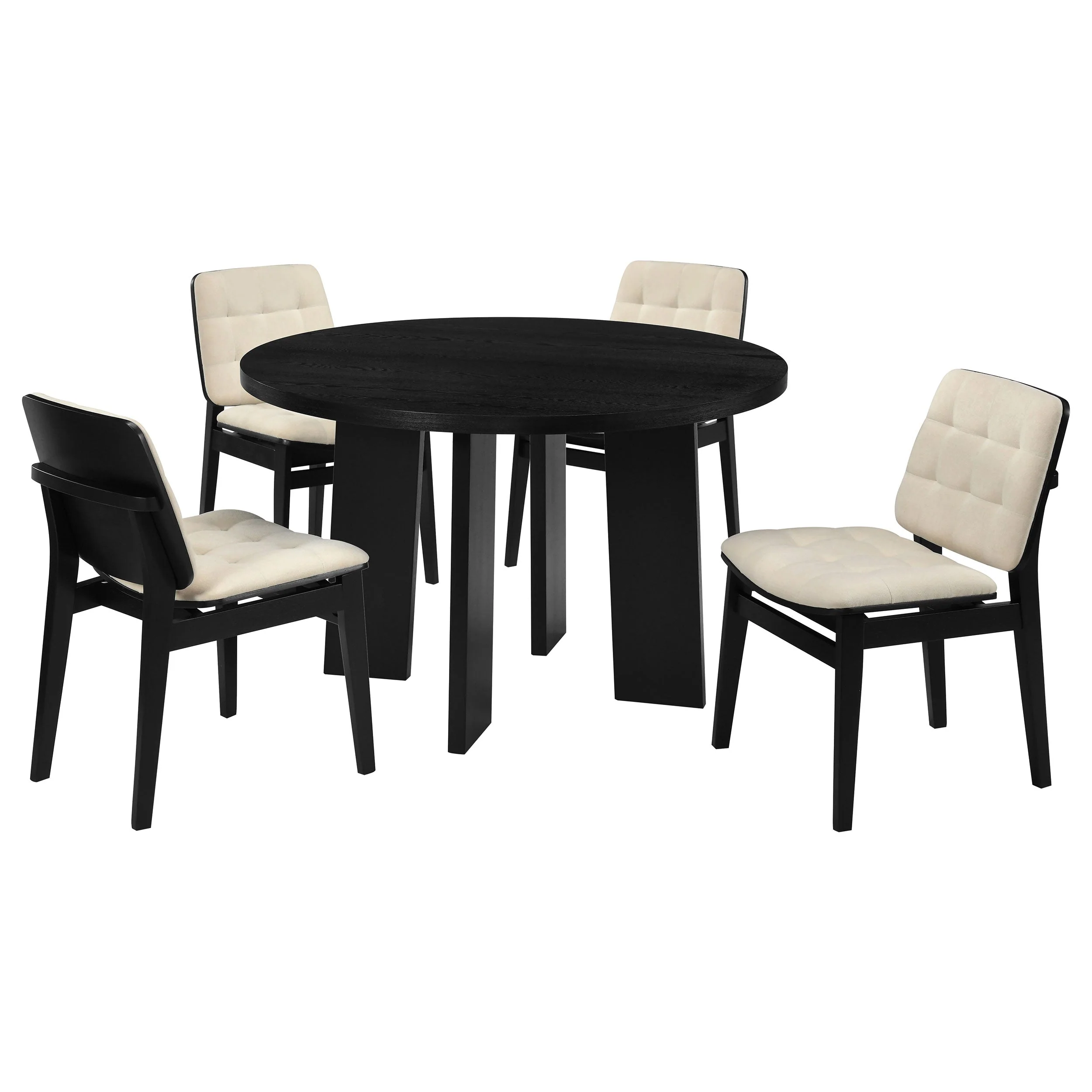 Strouse Cream/Black 5-piece Dining Set