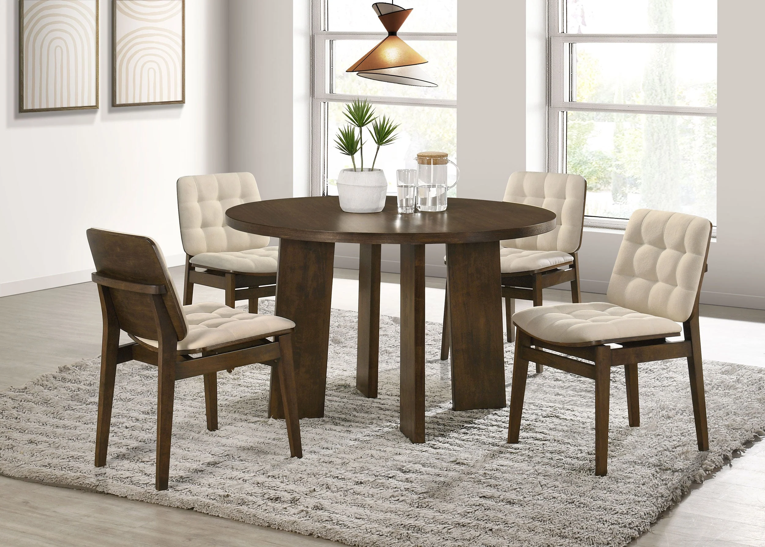 Strouse Walnut 47-inch Round Wood Dining Room Table - Image 13