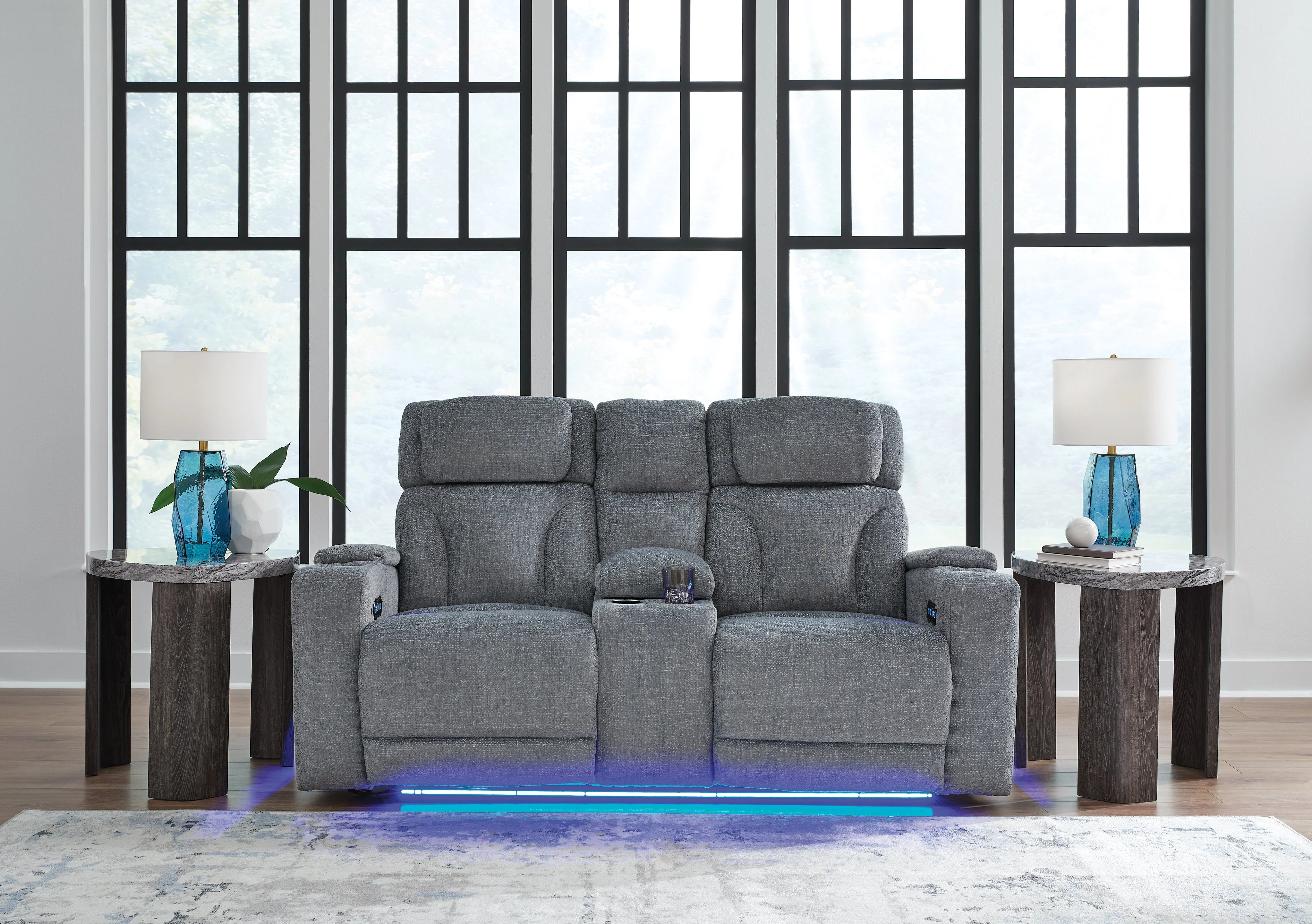 Studio Cave Steel Power Reclining Loveseat and Power Recliner - Image 2