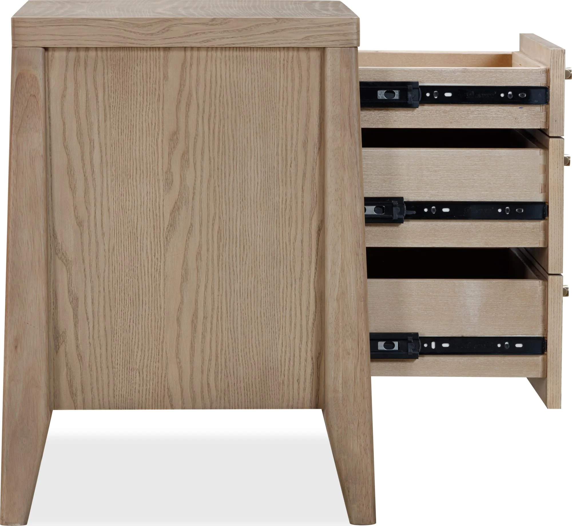 Sumire Ginger Three Drawer Ash Wood Nightstand - Image 5