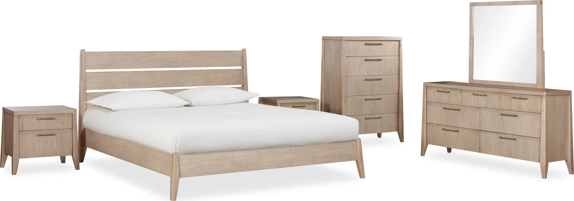 Sumire Ginger Two Drawer Ash Wood Nightstand - Image 5