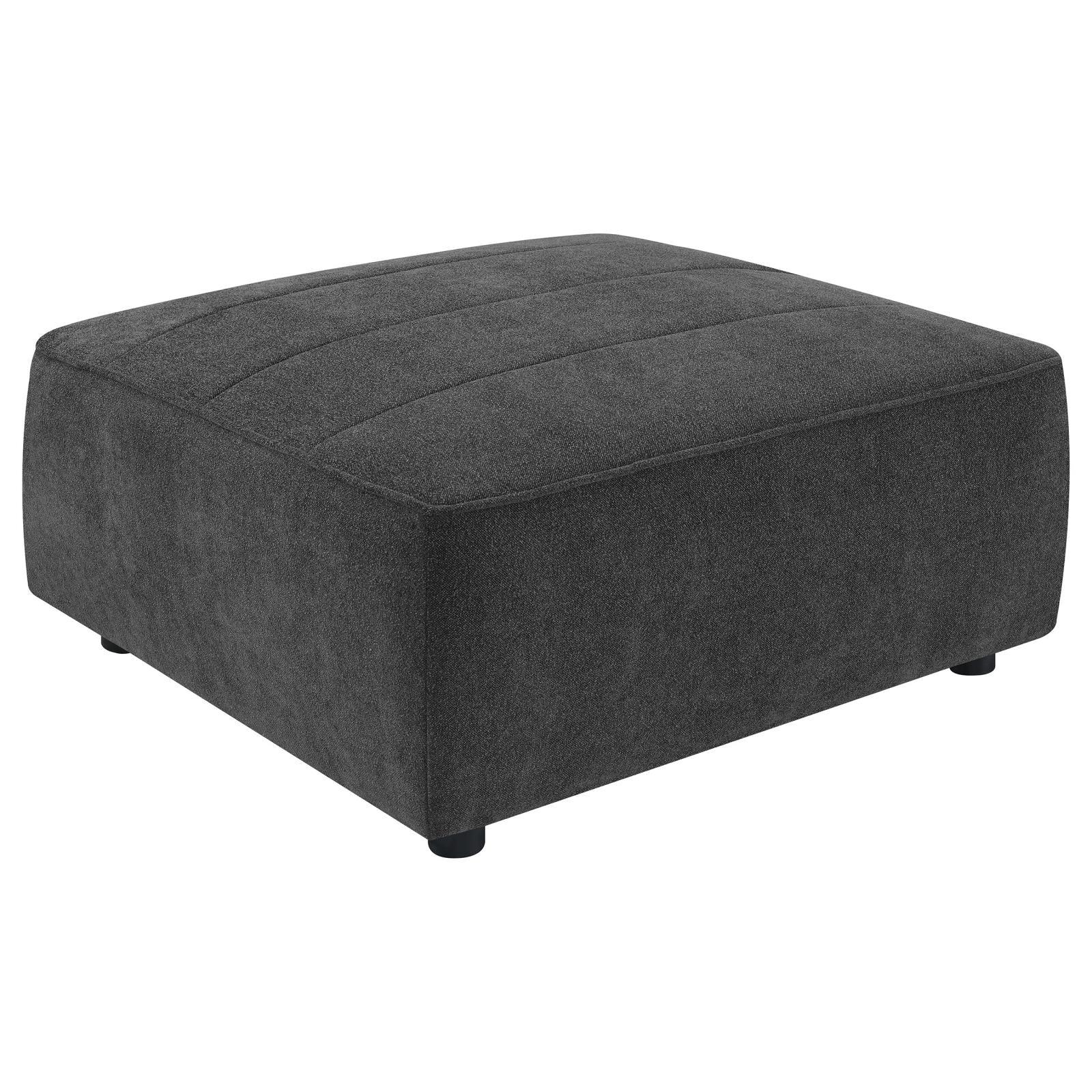 Sunny Dark Charcoal Upholstered Square Ottoman - Image 2
