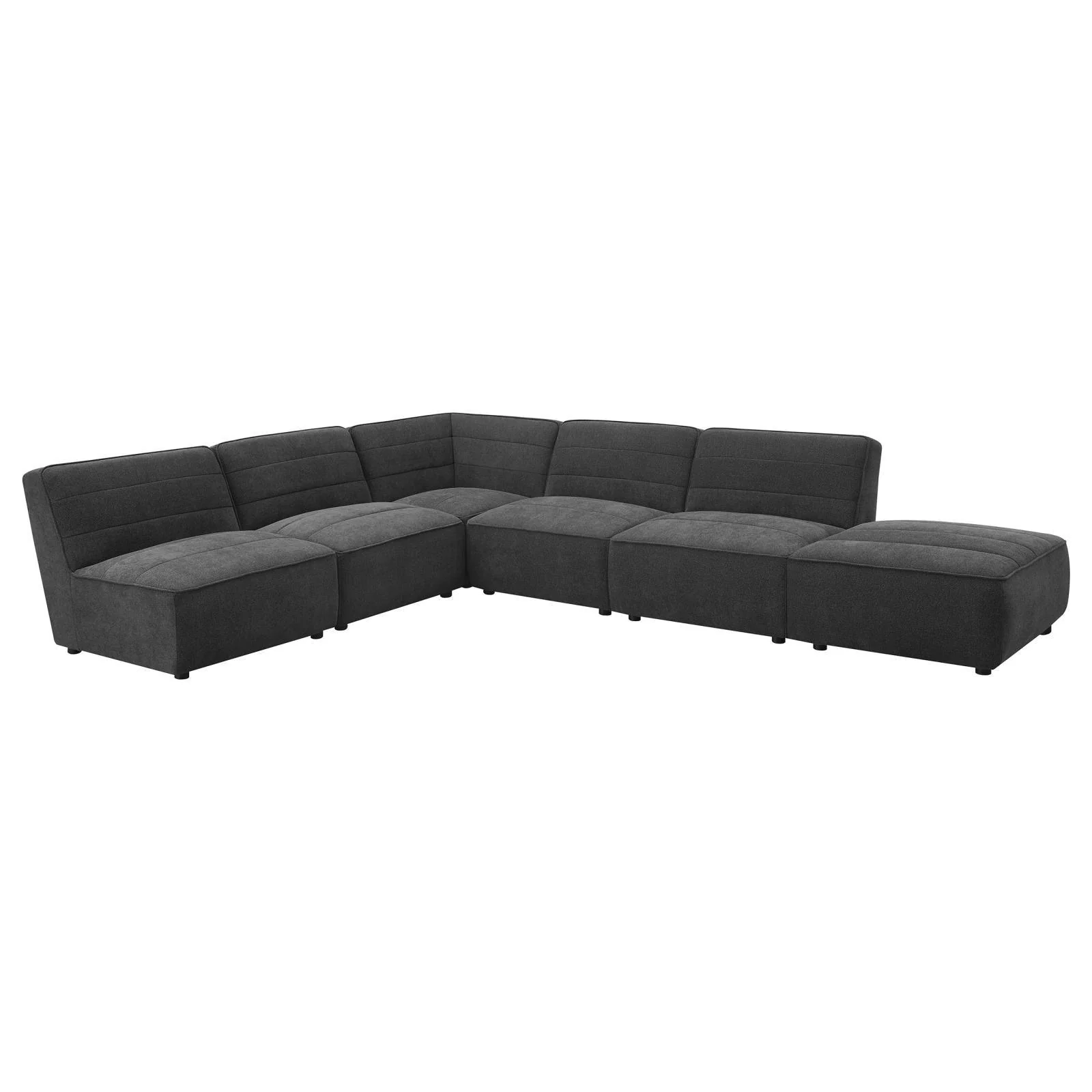 Sunny Dark Charcoal Upholstered Square Ottoman - Image 5