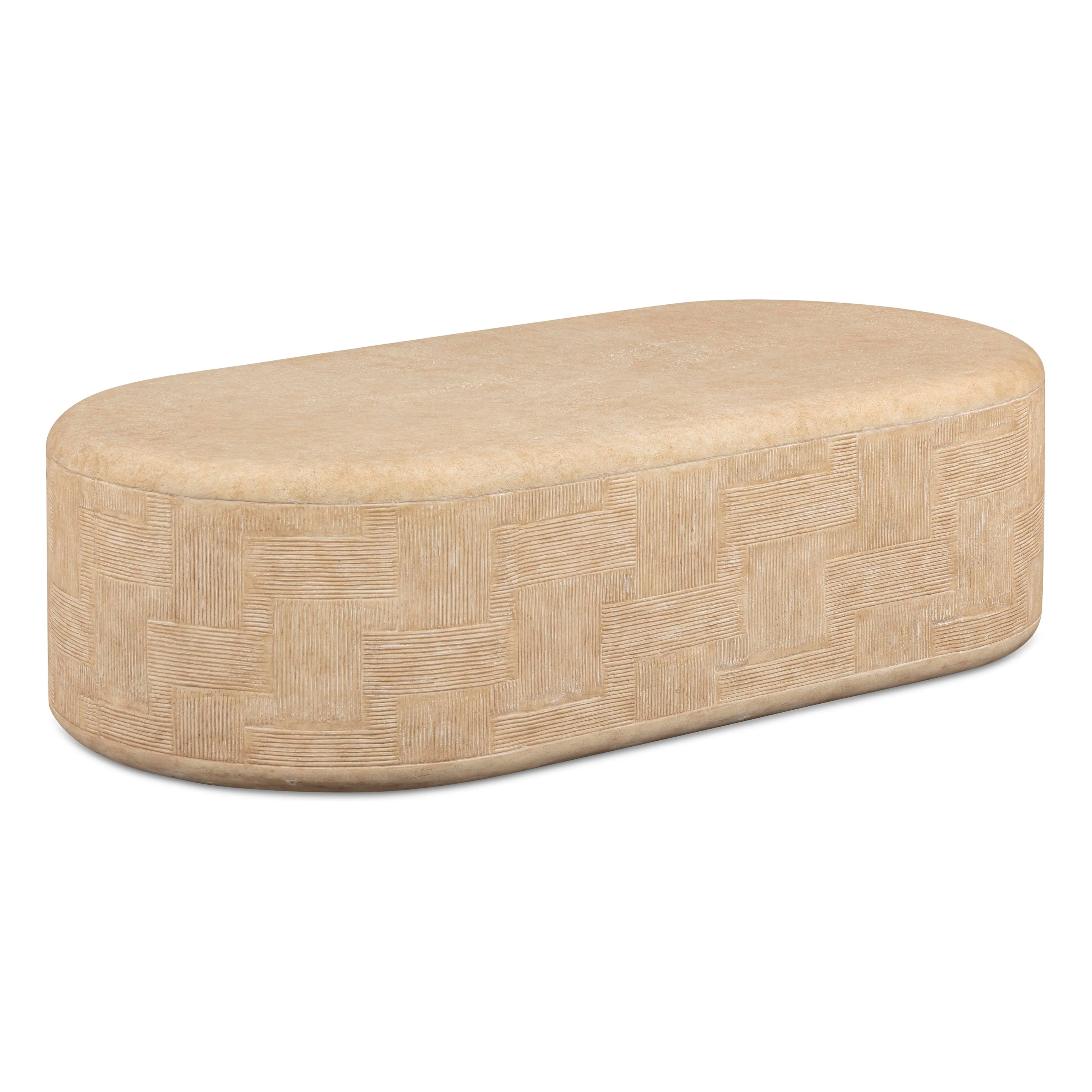 Suraya 55" Indoor/Outdoor Concrete Rounded Coffee Table - Image 9