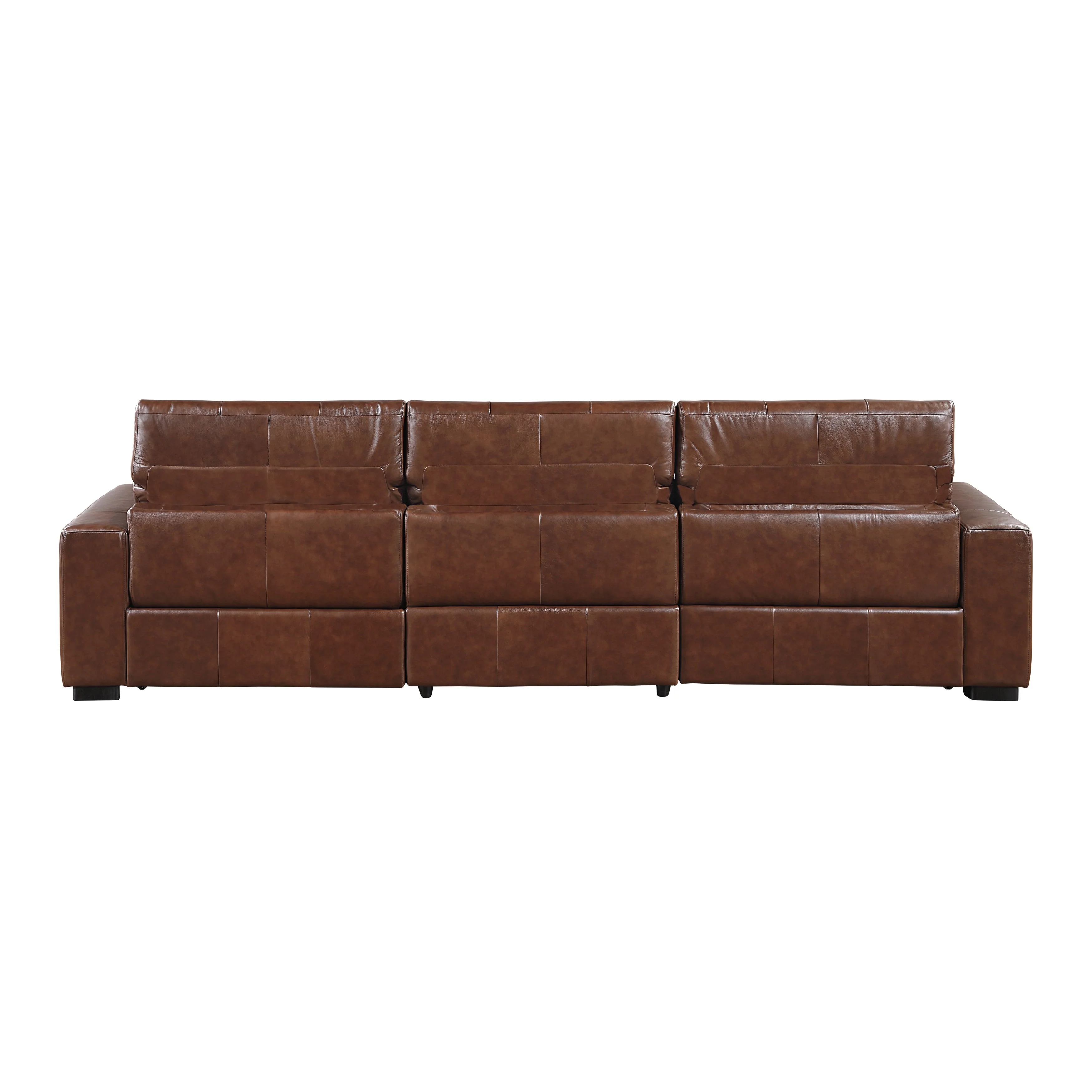 Sutton Brown Leather Power Double Reclining Sofa with Power Headrests and Charging Ports - Image 6