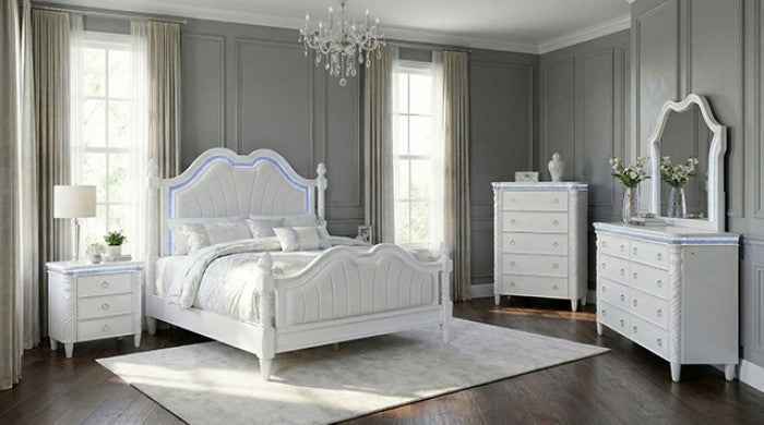Swindon Pearl White 4-Piece Queen Bedroom Set