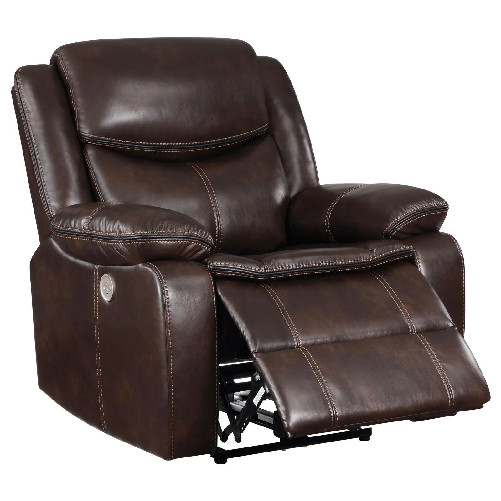Sycamore Dark Brown Upholstered Power Recliner Chair - Image 5