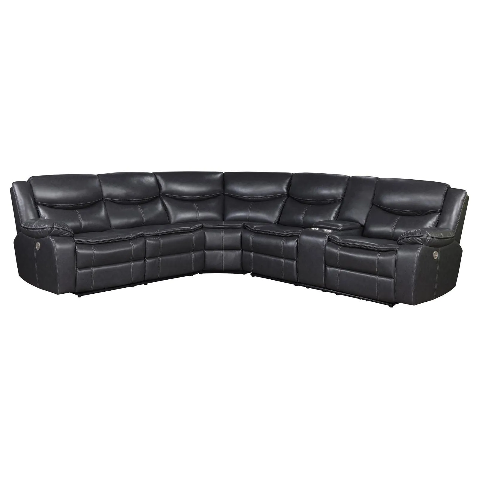 Sycamore Gray Upholstered Power Reclining Sectional - Image 3