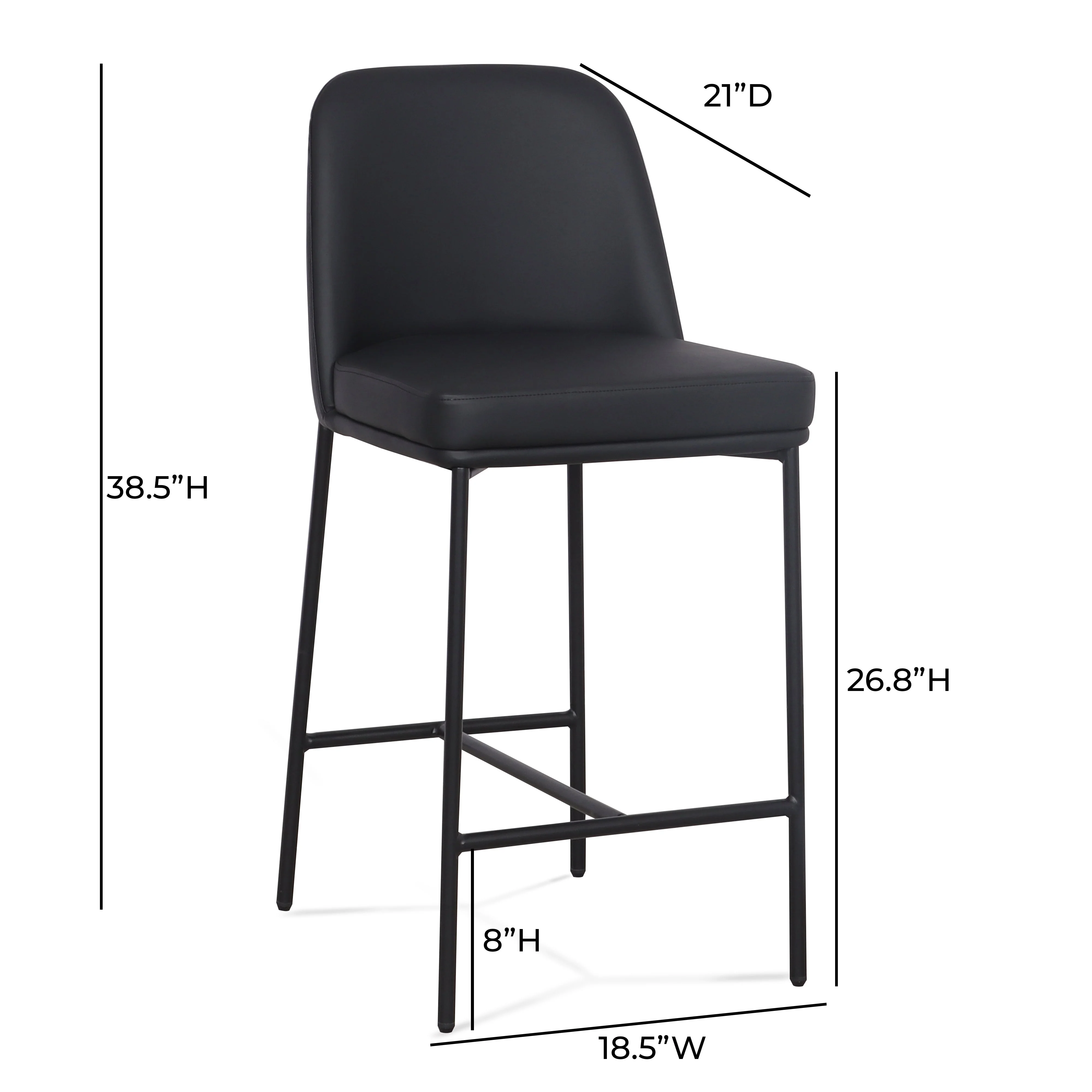 Sydney Performance Vegan Leather Counter Stool - Set of 2 - Image 8