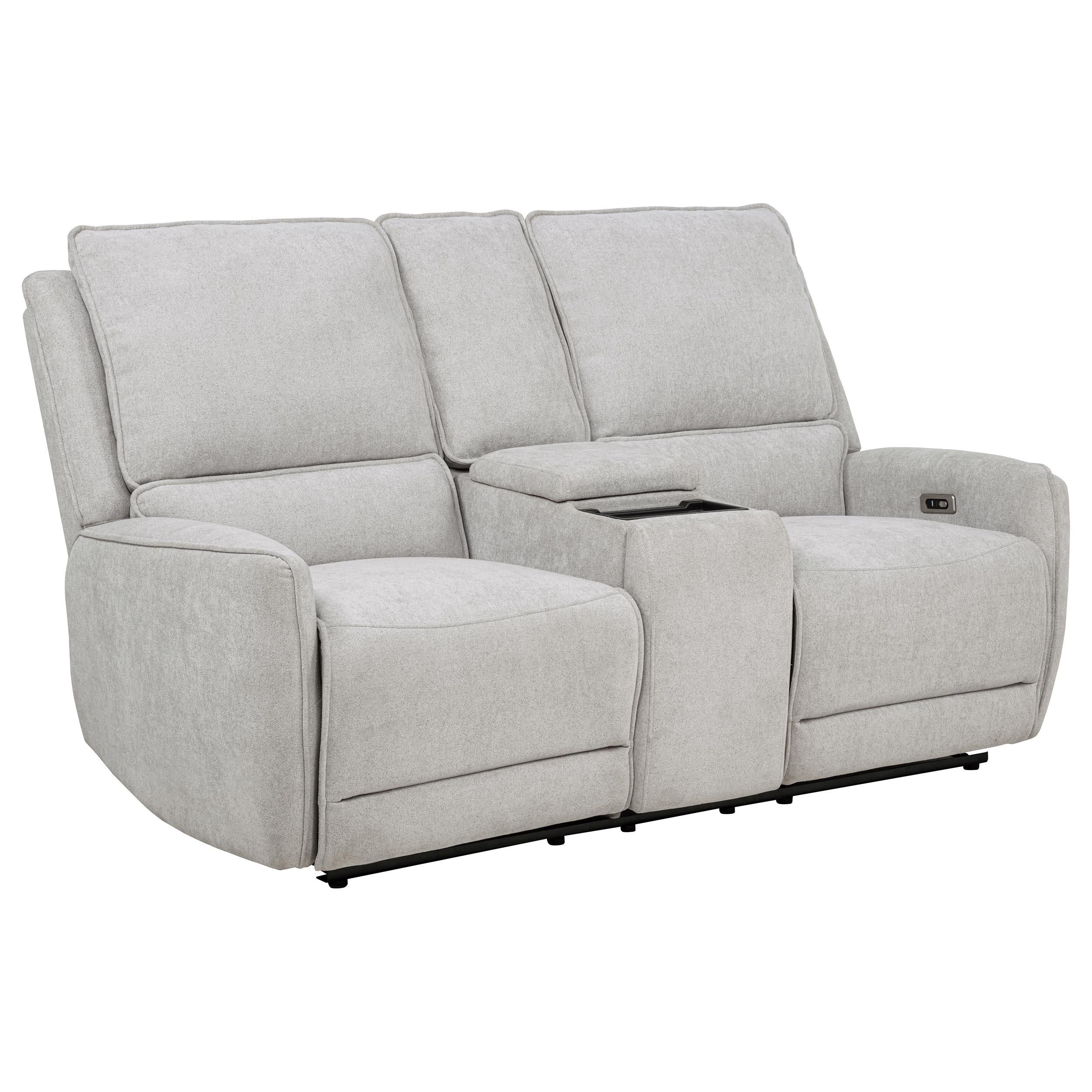 Sylmar Dove Gray 2-Piece Chenille Power Reclining Set - Image 6