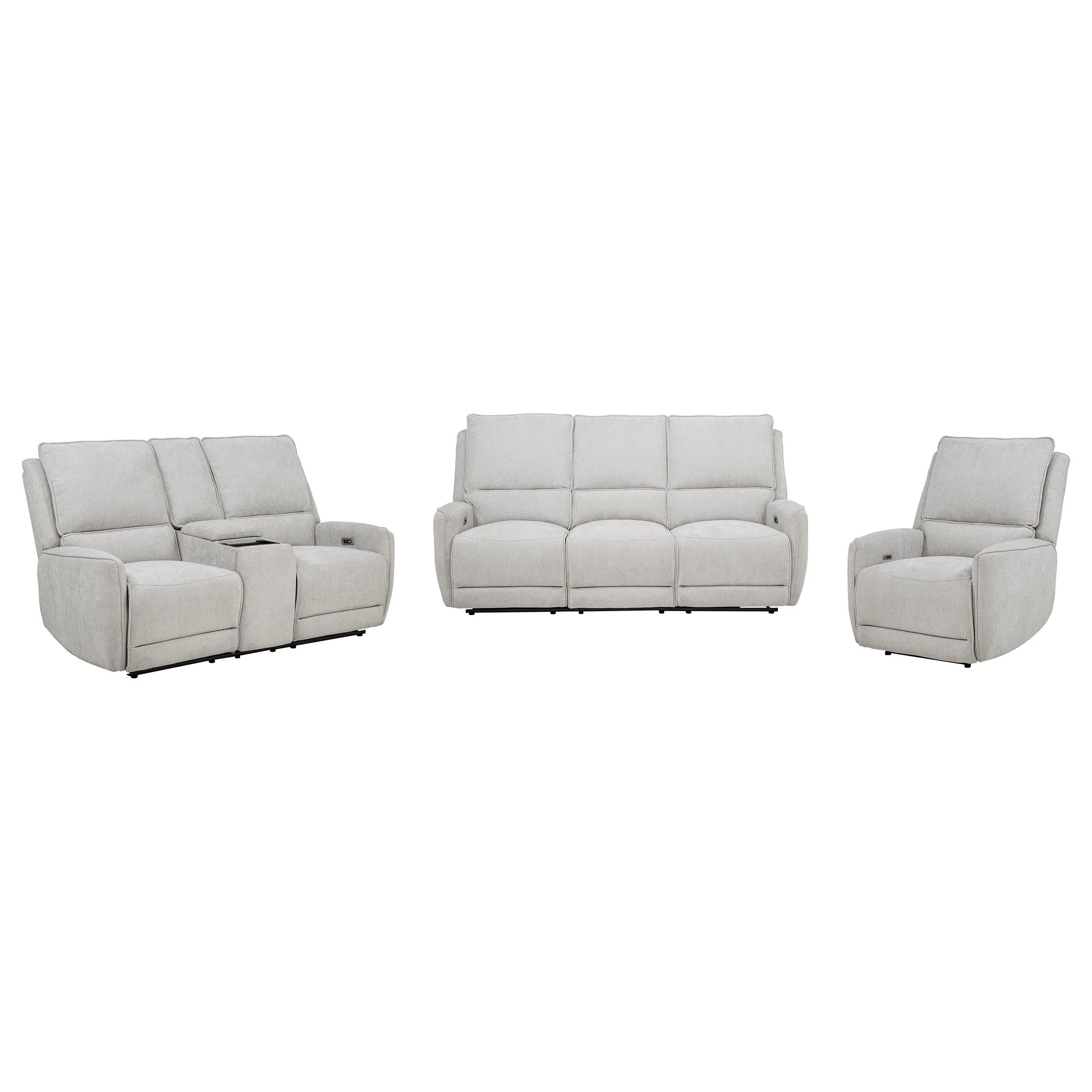 Sylmar Dove Gray 3-Piece Chenille Power Reclining Set