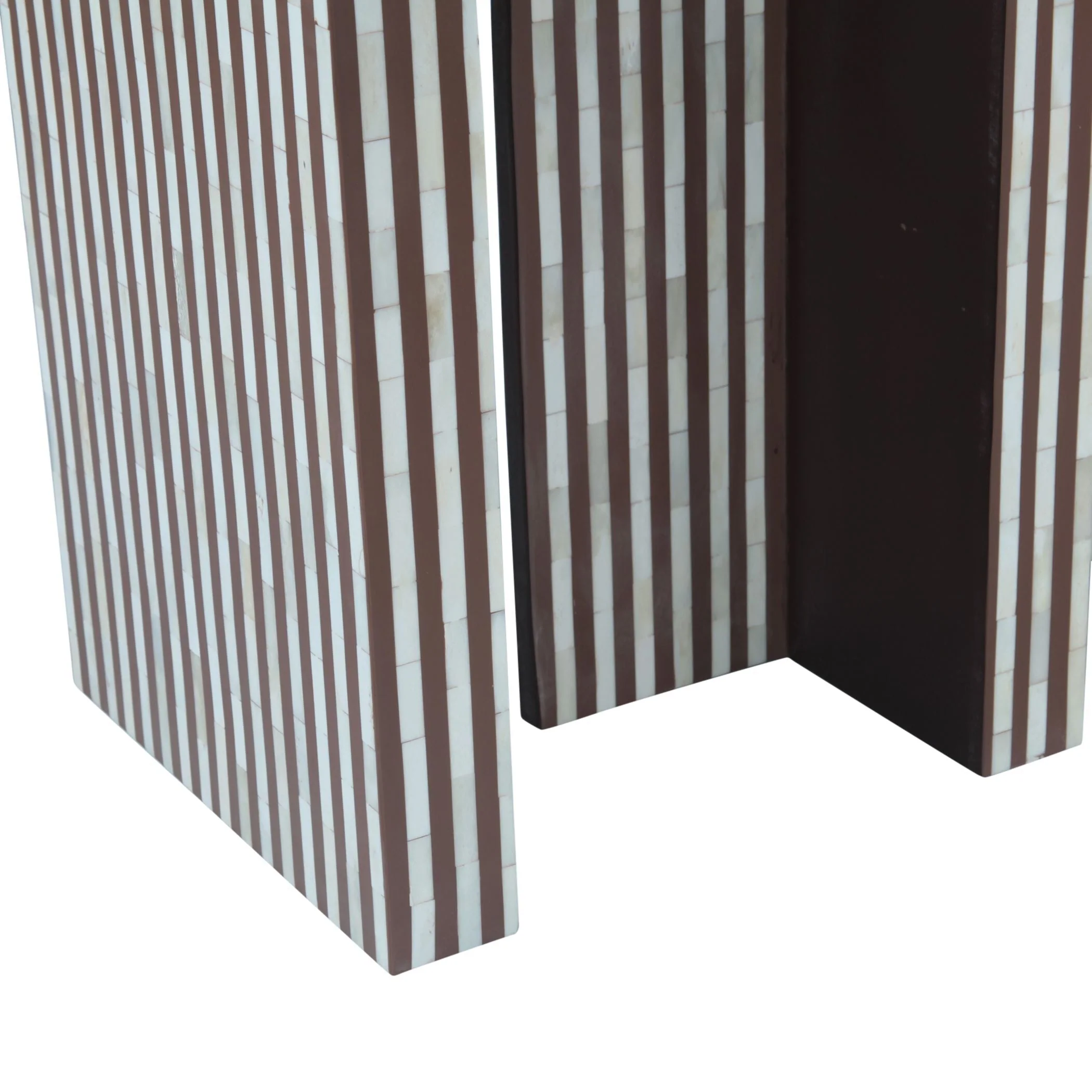 Taara 48" Arched Console Table in Brown and White Bone Inlay - Image 7