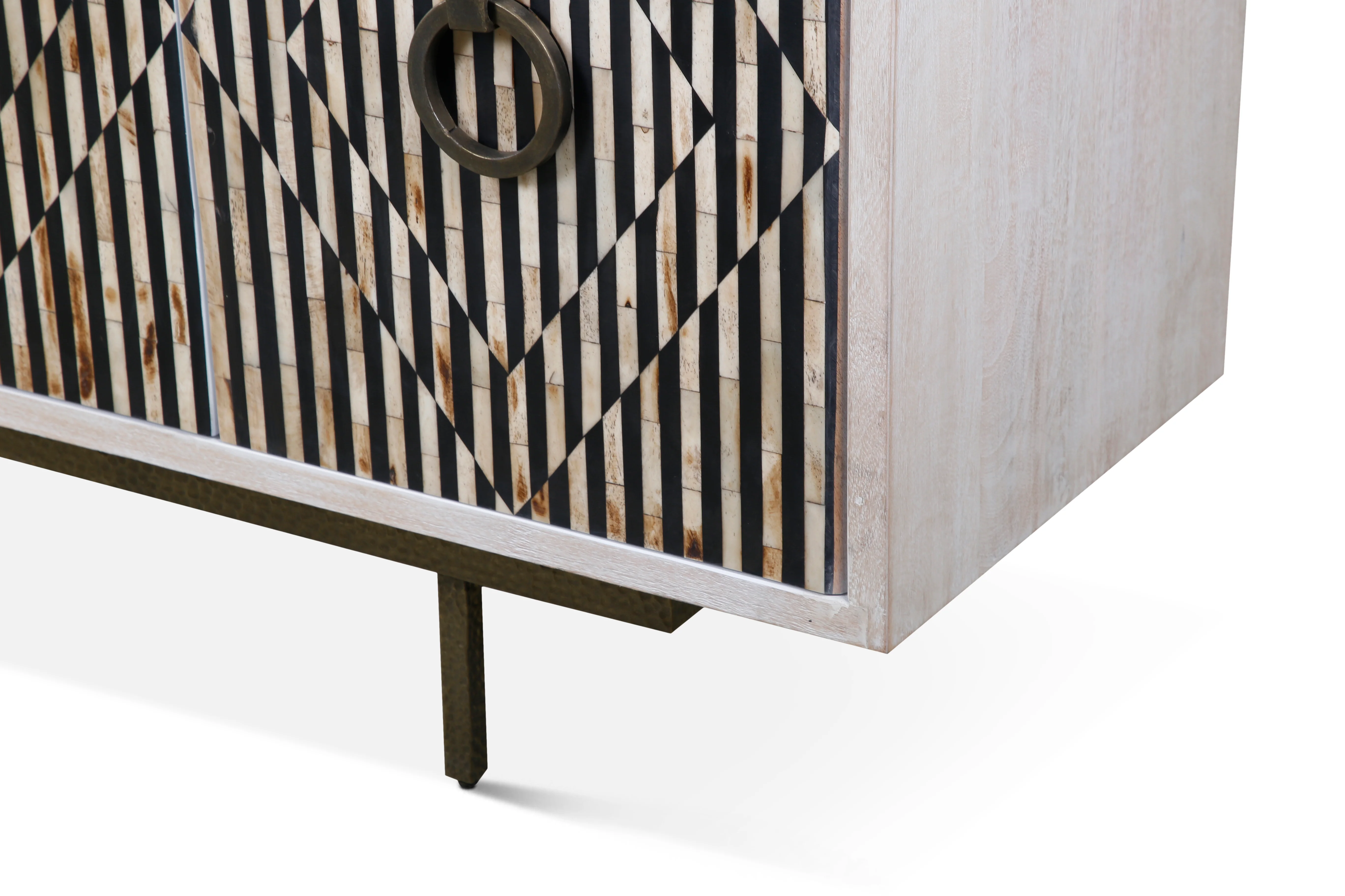 Taara 72" Sideboard with Horn and Wood Inlay on Metal Base - Image 5