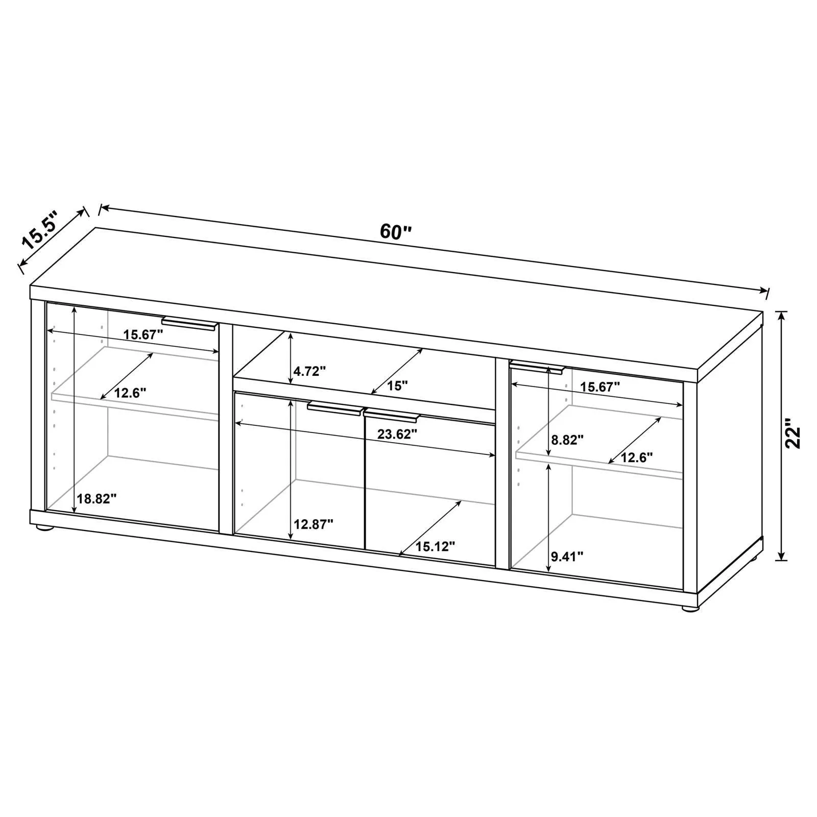Tabby Mango 3-piece Entertainment Center With 60" TV Stand - Image 12