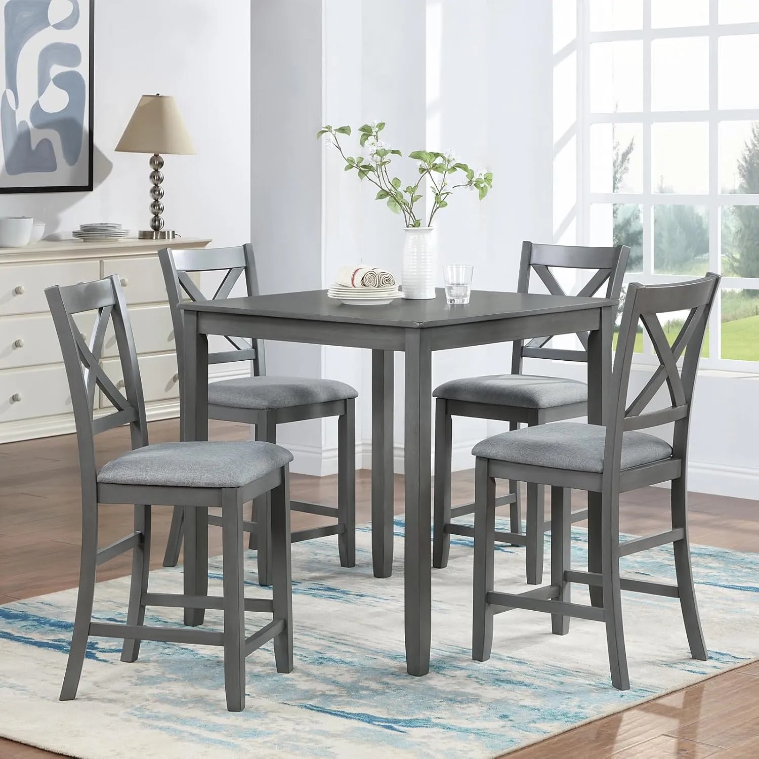 Tahoe Gray 5-Piece Counter Height Set