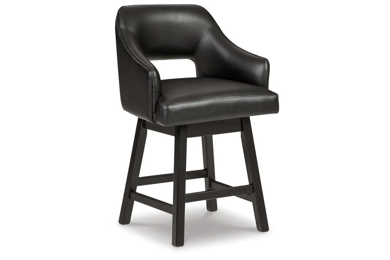Tallenger Black/Dark Brown Counter Height Barstool, Set of 2 - Image 2
