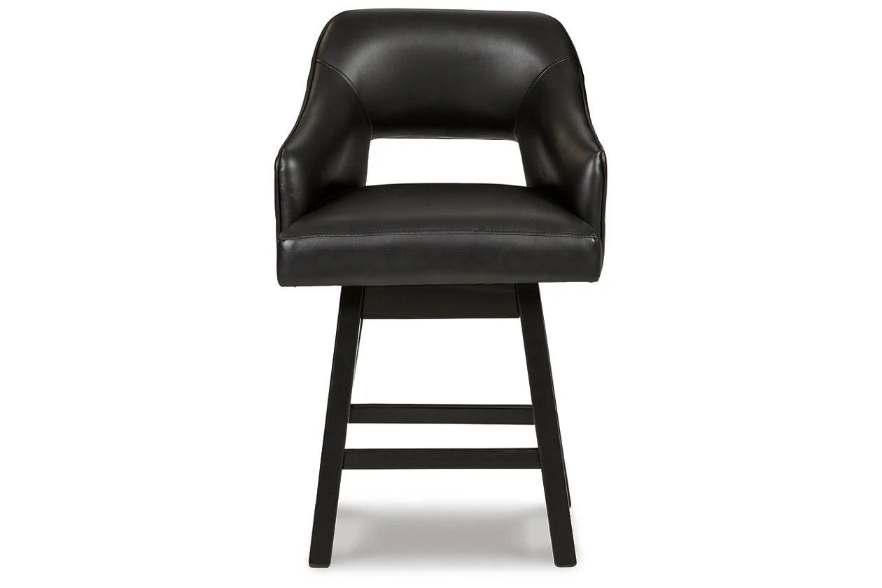 Tallenger Black/Dark Brown Counter Height Barstool, Set of 2 - Image 3