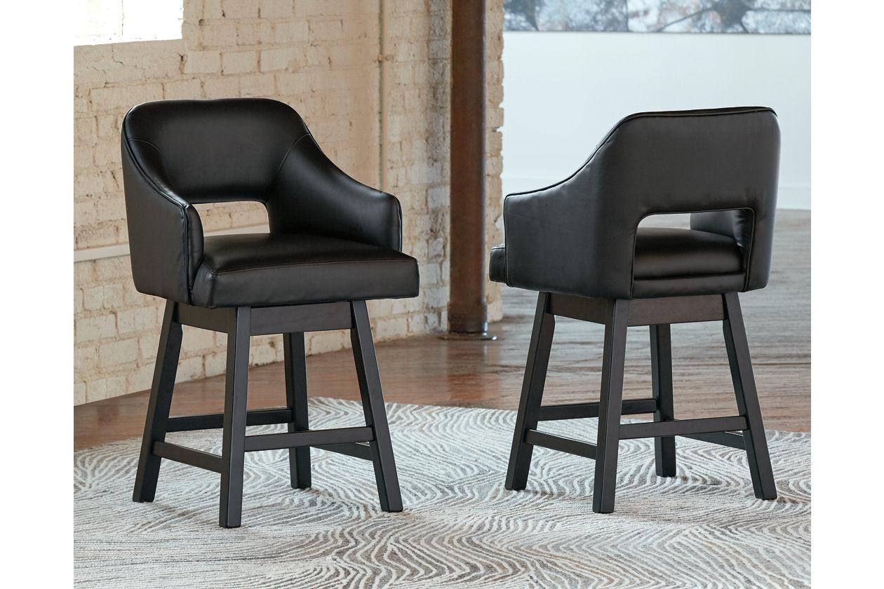 Tallenger Black/Dark Brown Counter Height Barstool, Set of 2 - Image 6