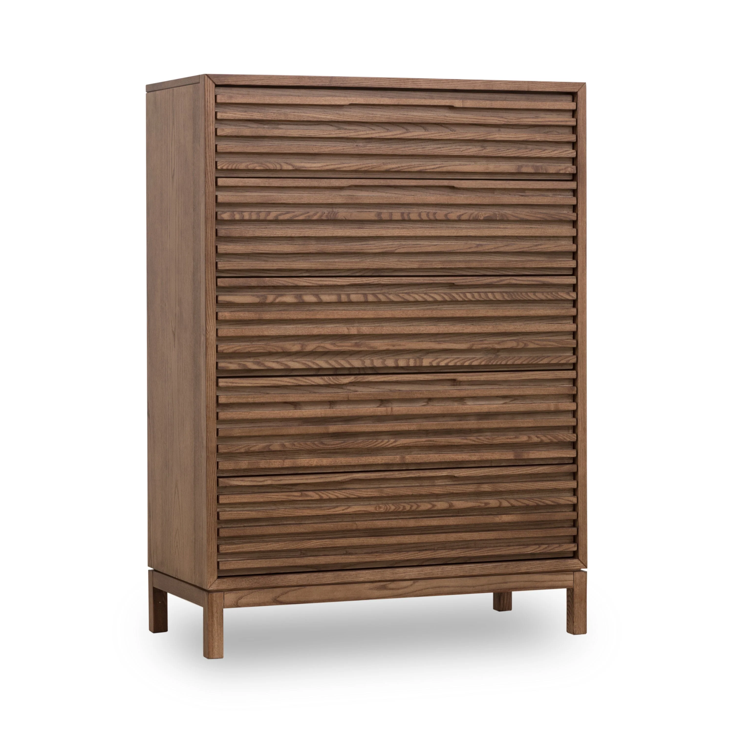 Tanner Five Drawer Ash Wood Chest in Roux - Image 3