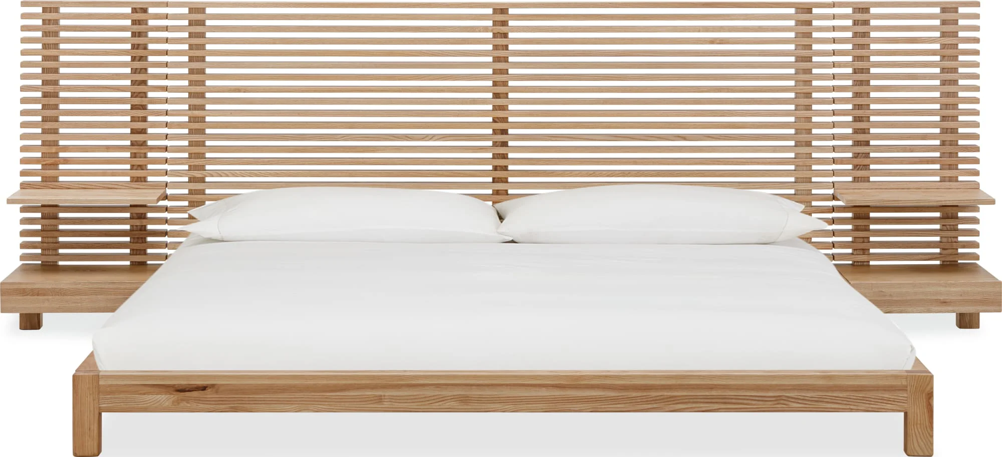 Tanner Flaxen Full Solid Ash Wall Bed with Integrated Nightstands - Image 3