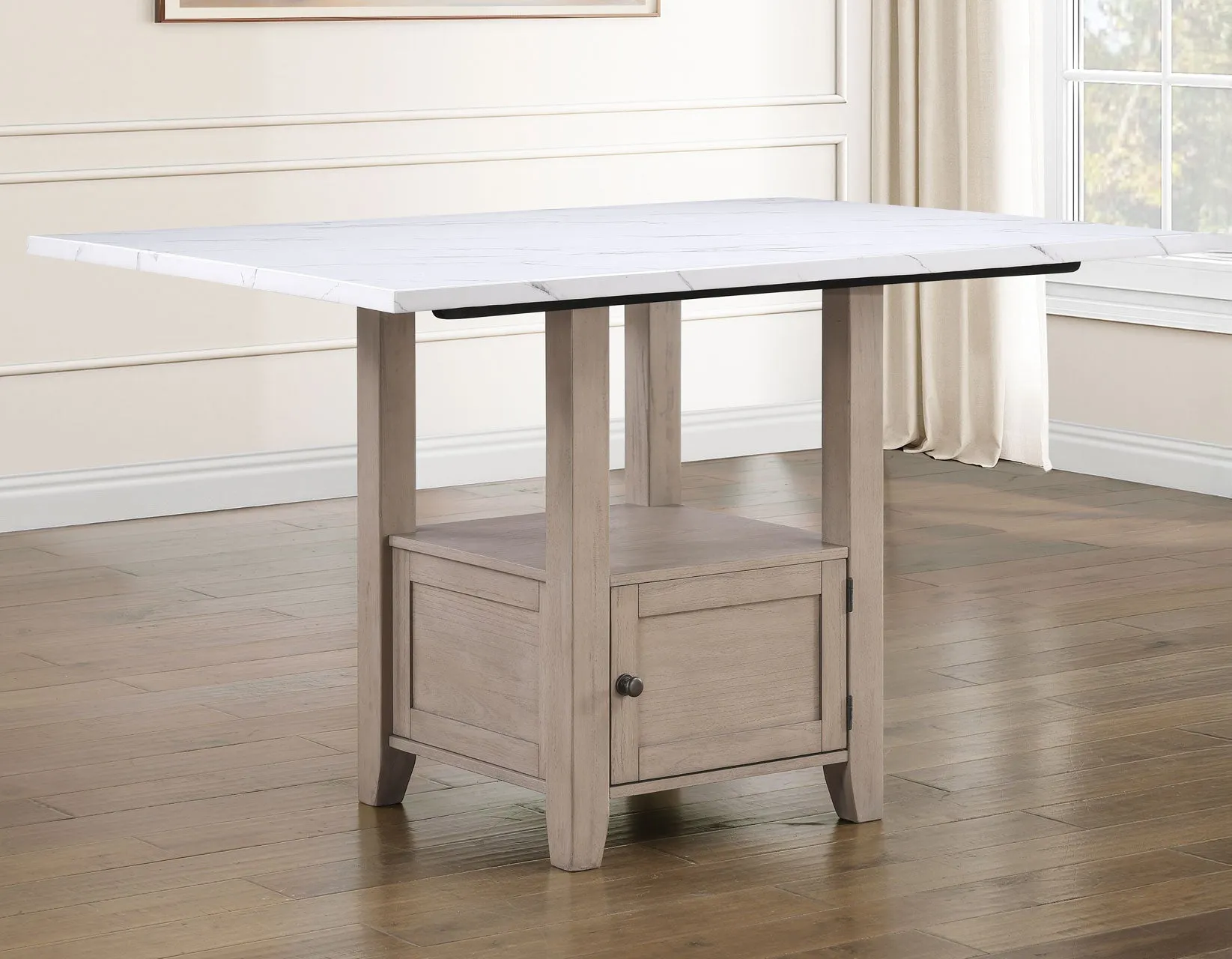 Taylor Tan Faux-Marble Counter Height Dining Set - Image 7