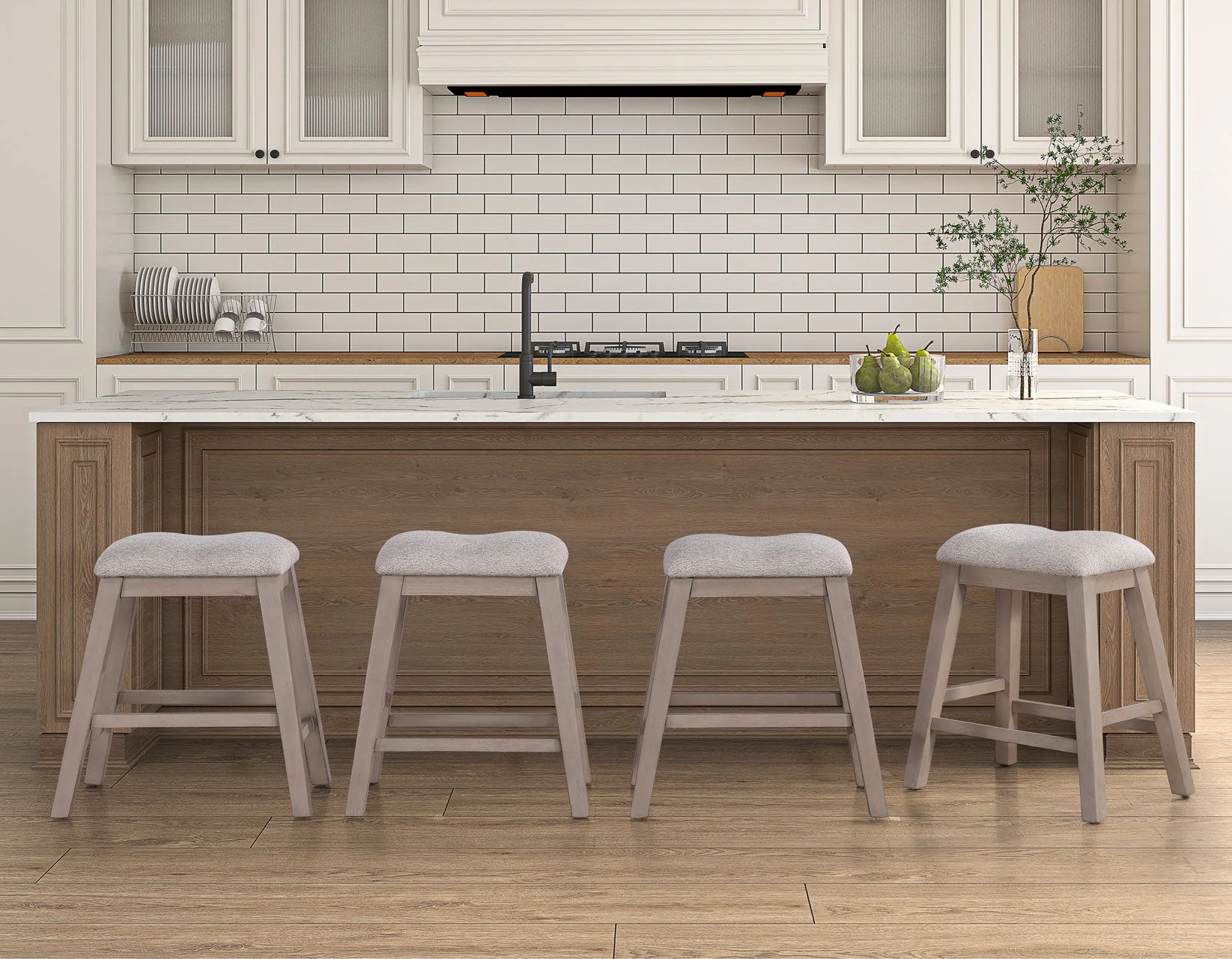 Taylor Tan Faux-Marble Counter Height Set - Image 16