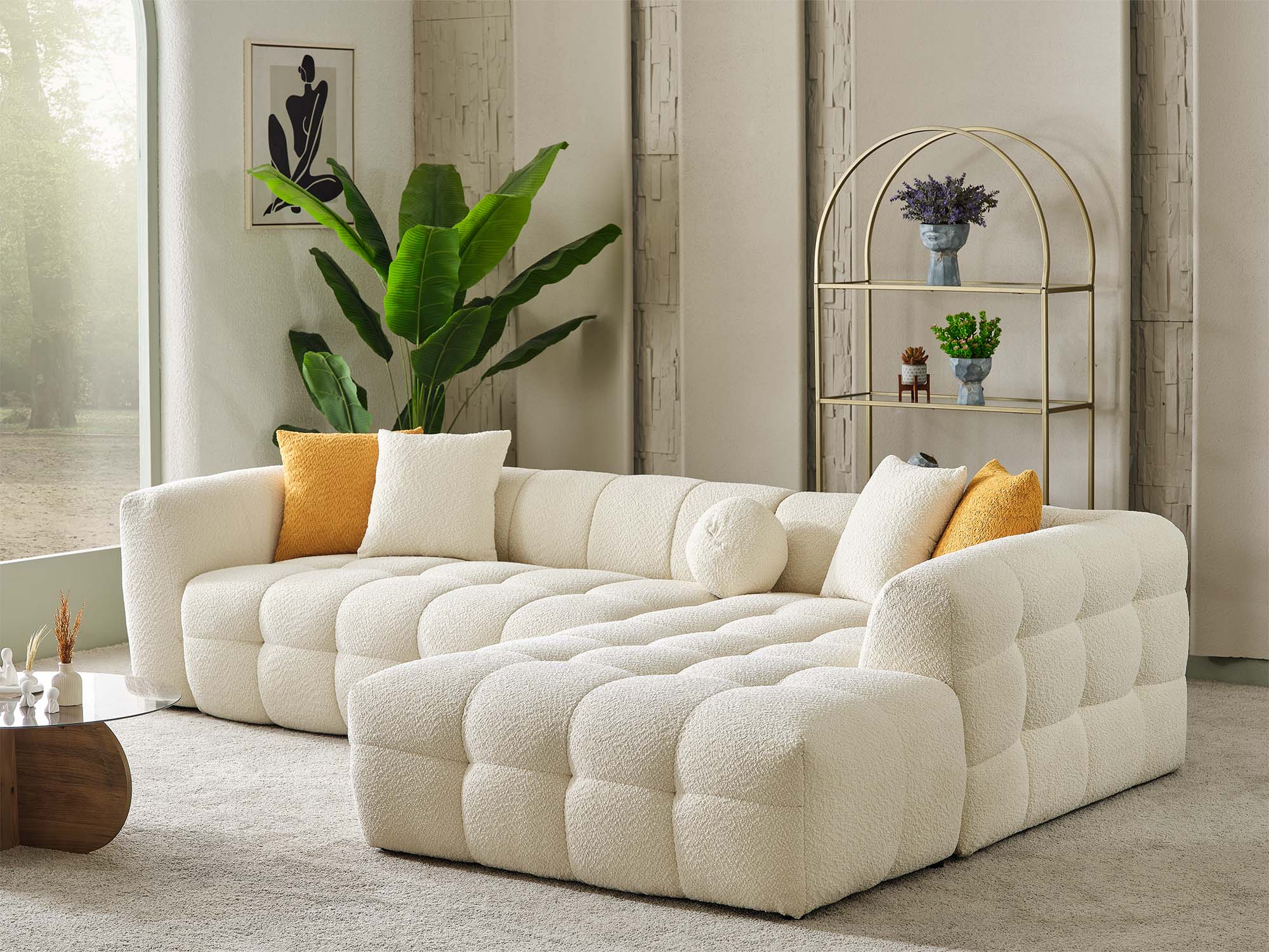 Teddy Cream Sectional Sofa - Image 5