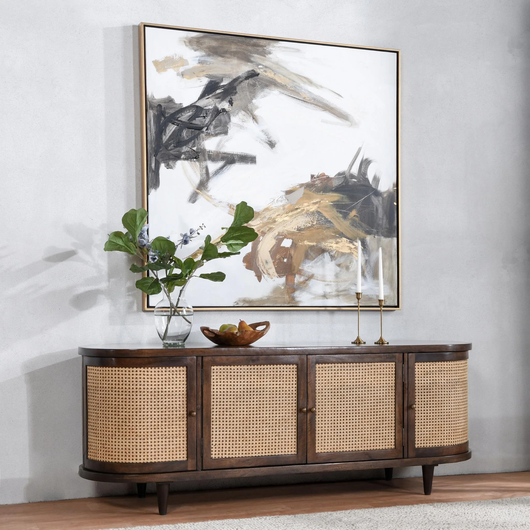 Teresa 4 Door Buffet - Walnut/Natural Brown - Image 6
