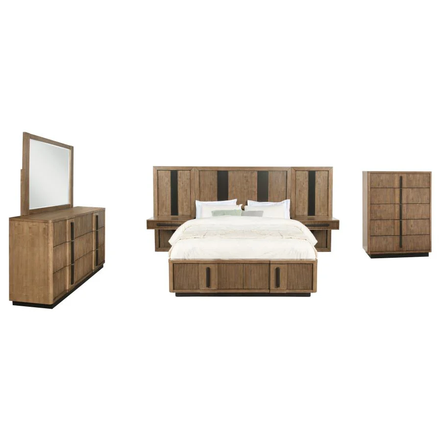 Terrace Ash Brown 6-Piece Eastern King Panel Bedroom Set - Image 2