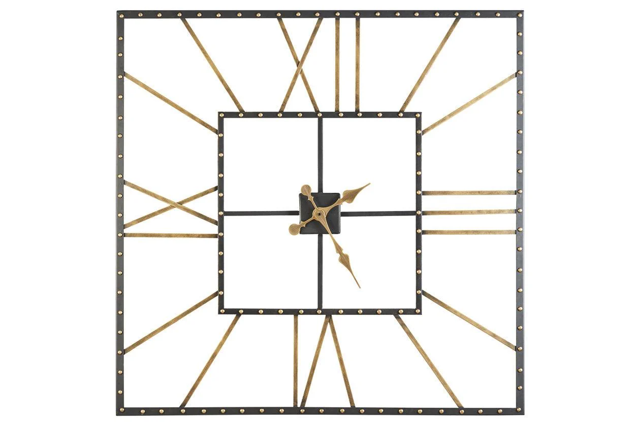 Thames Black/Gold Finish Wall Clock