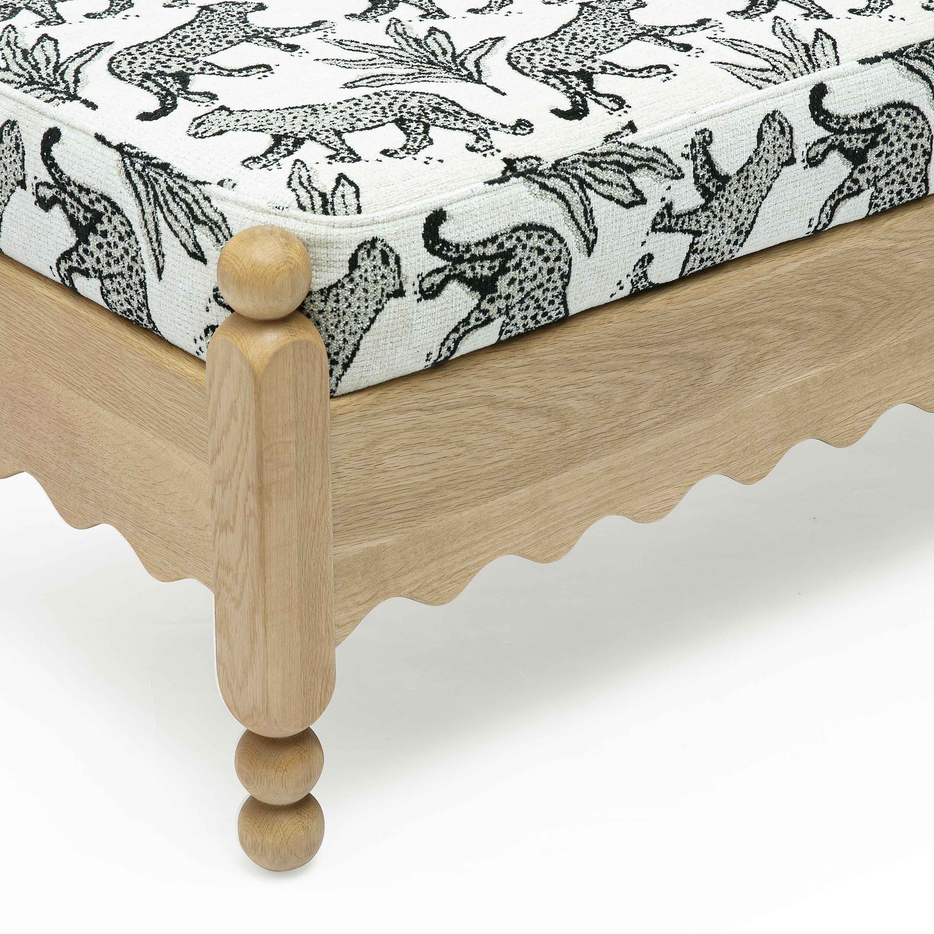 Thelma 56" Leopard Jacquard Bench - Image 4