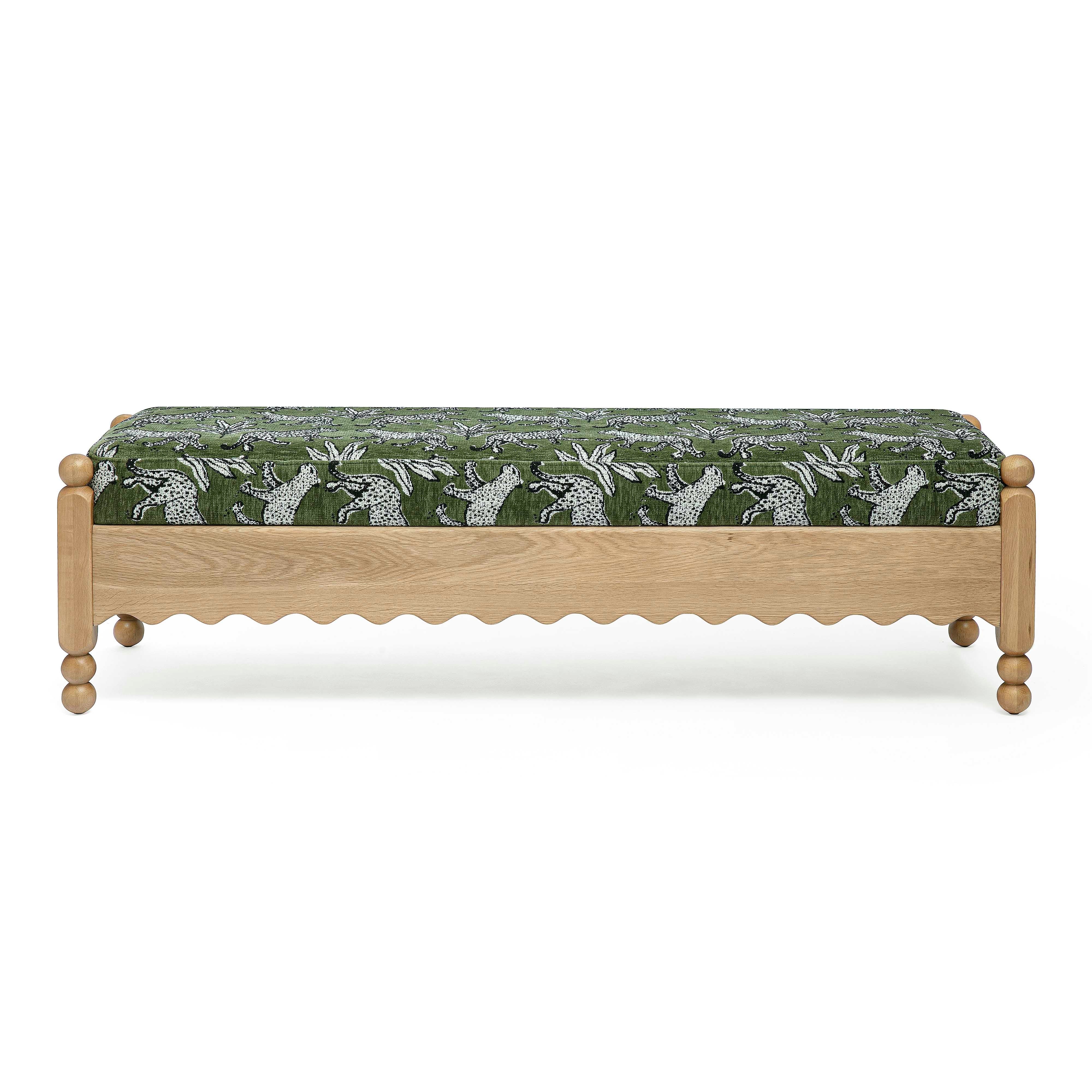 Thelma 56" Leopard Jacquard Bench - Image 6