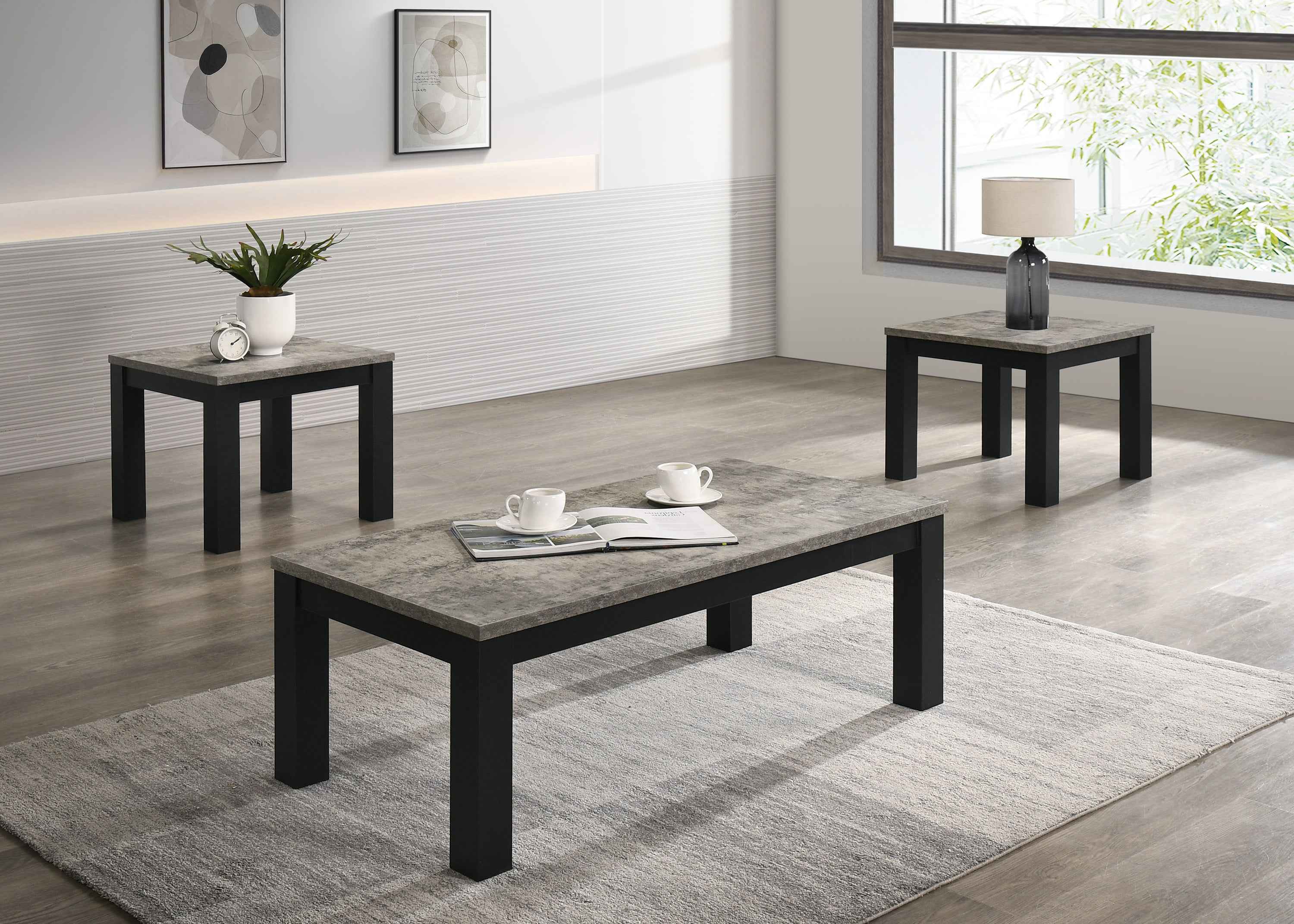 Theo Concrete/Black 3-Piece Cocktail Set
