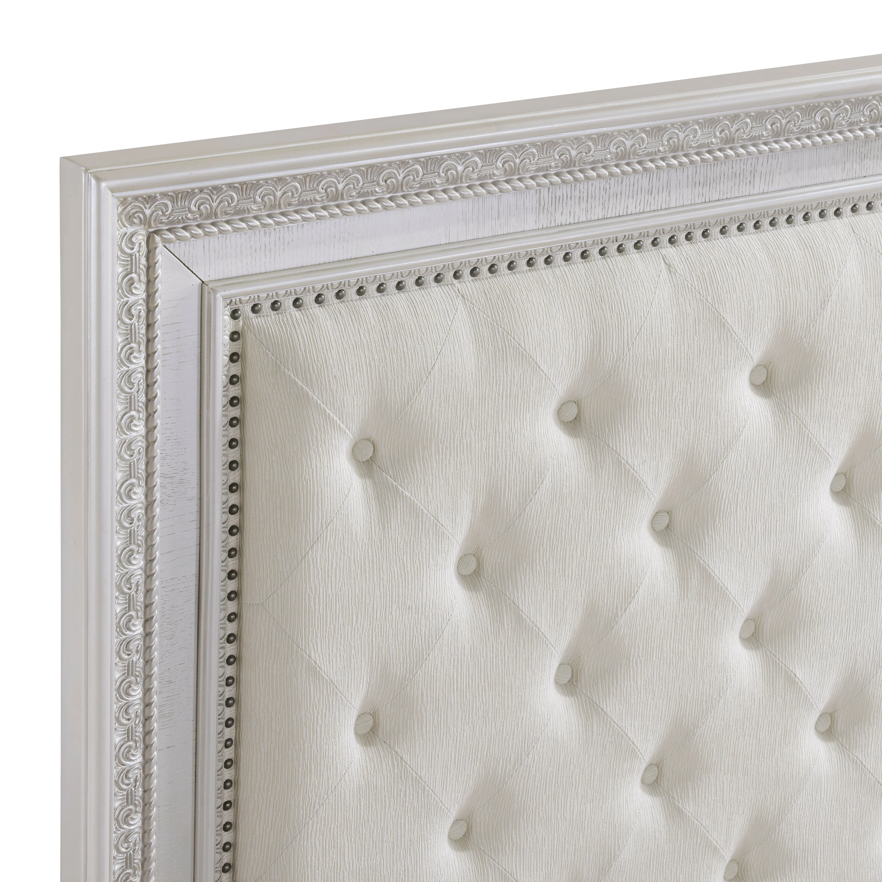 Theodora Pearl White California King Bed - Image 6